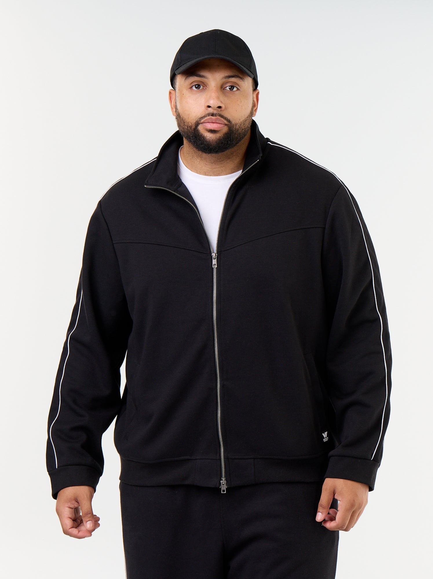 Sweat zippé en molleton léger - Noir