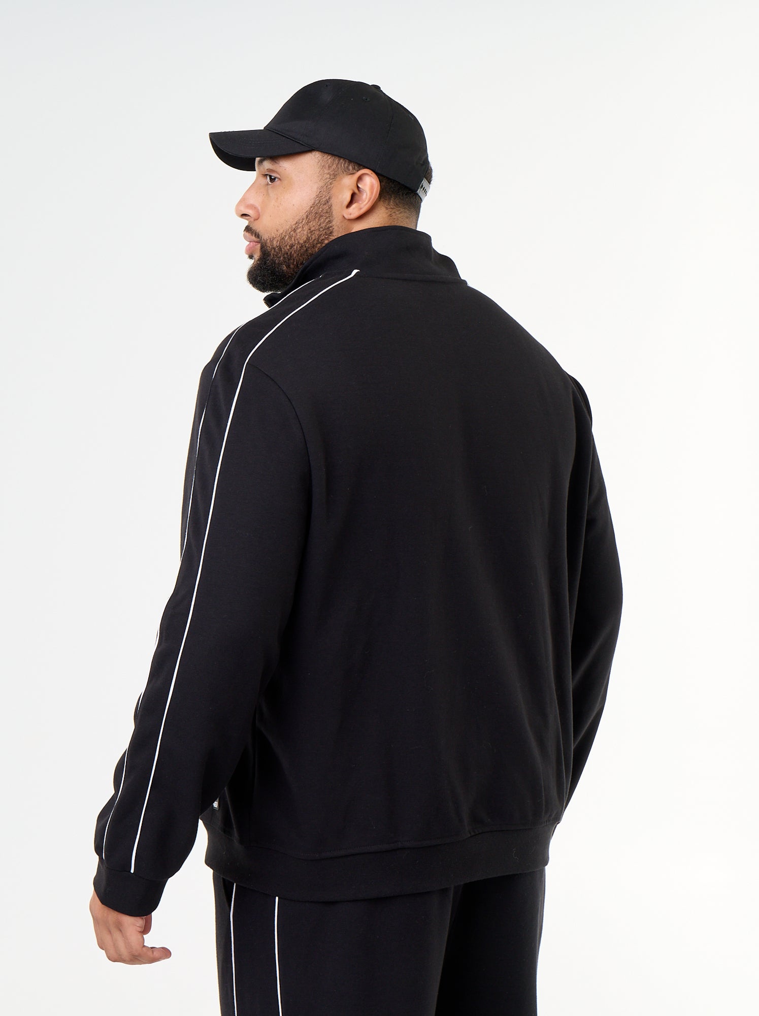 Sweat zippé en molleton léger - Noir