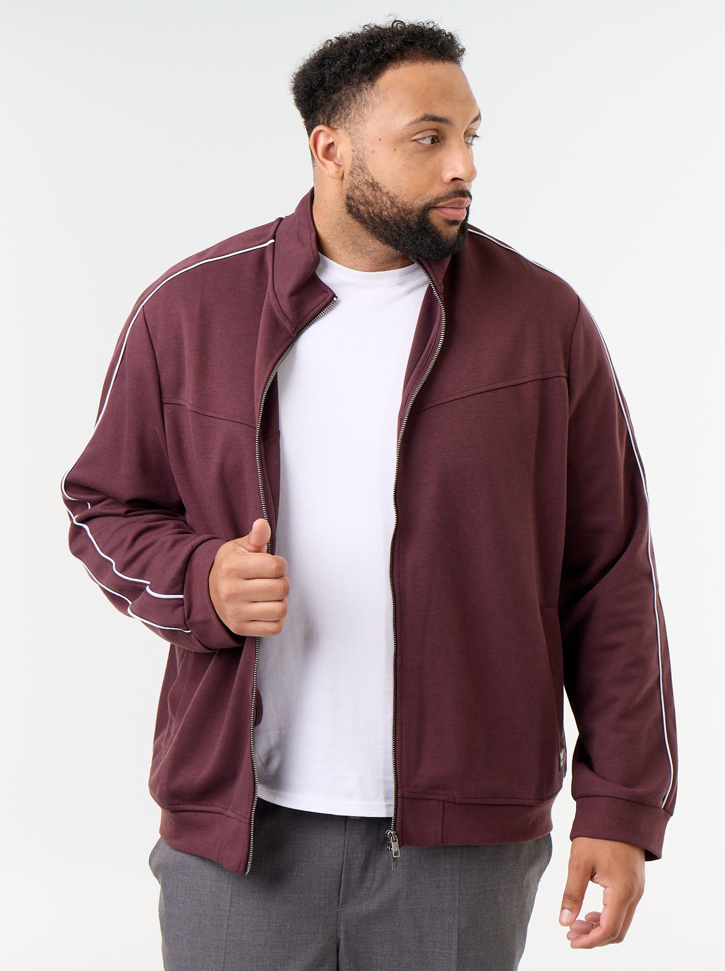 Sweat zippé en molleton léger - Violet