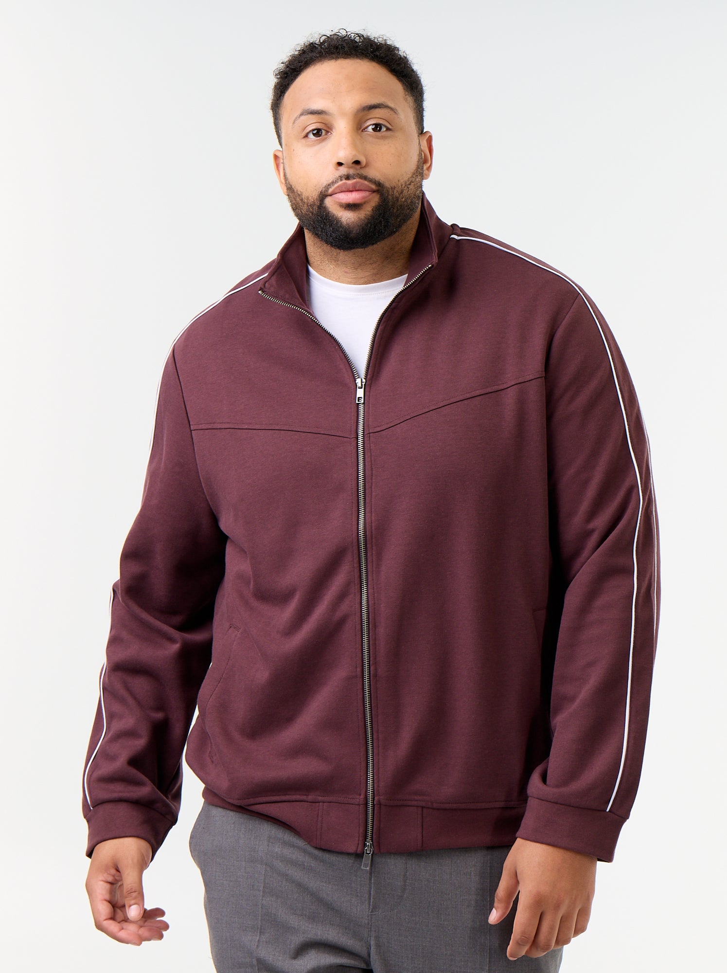 Sweat zippé en molleton léger - Violet