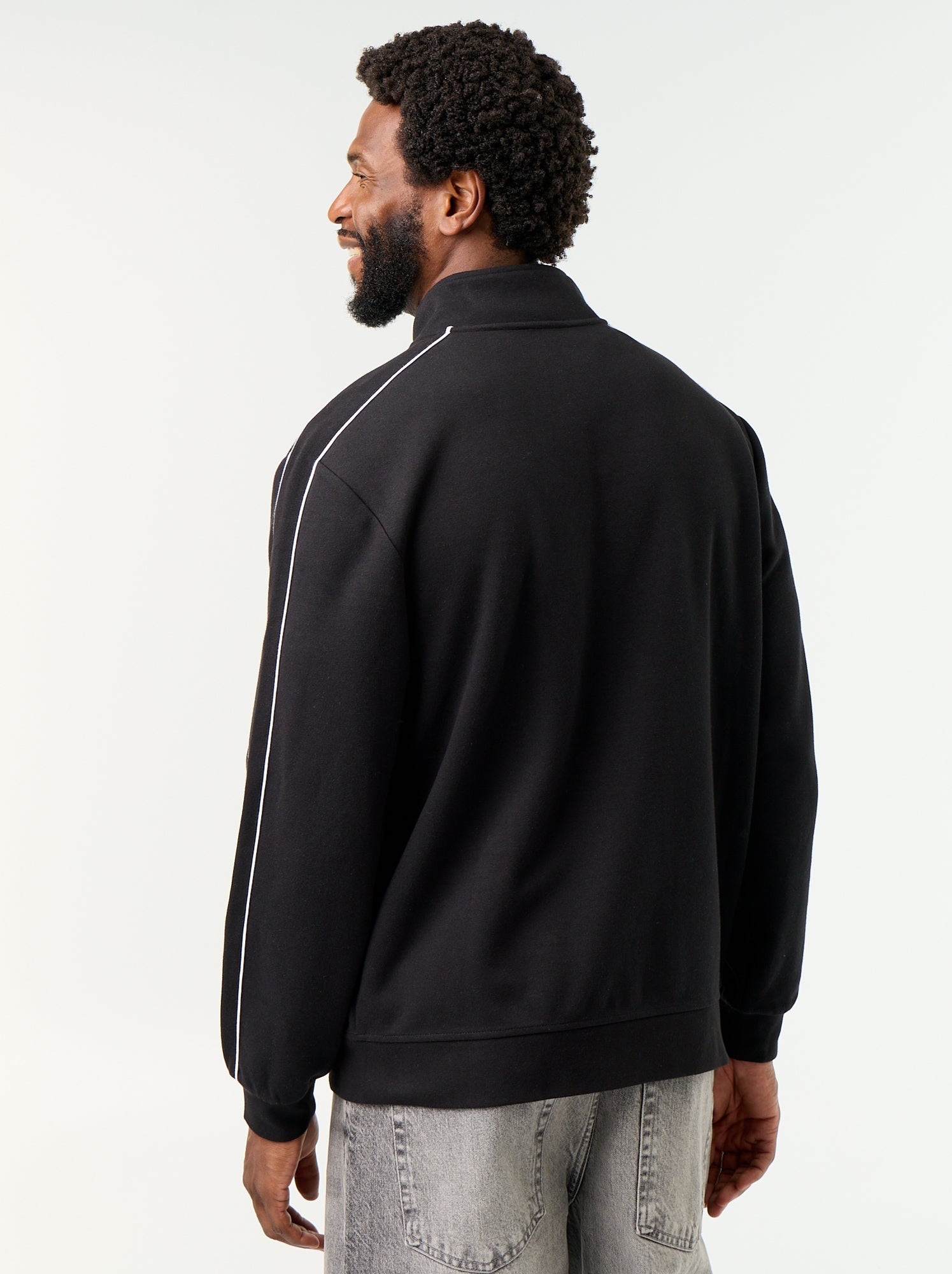Sweat zippé en molleton - Noir (FZV78_2)