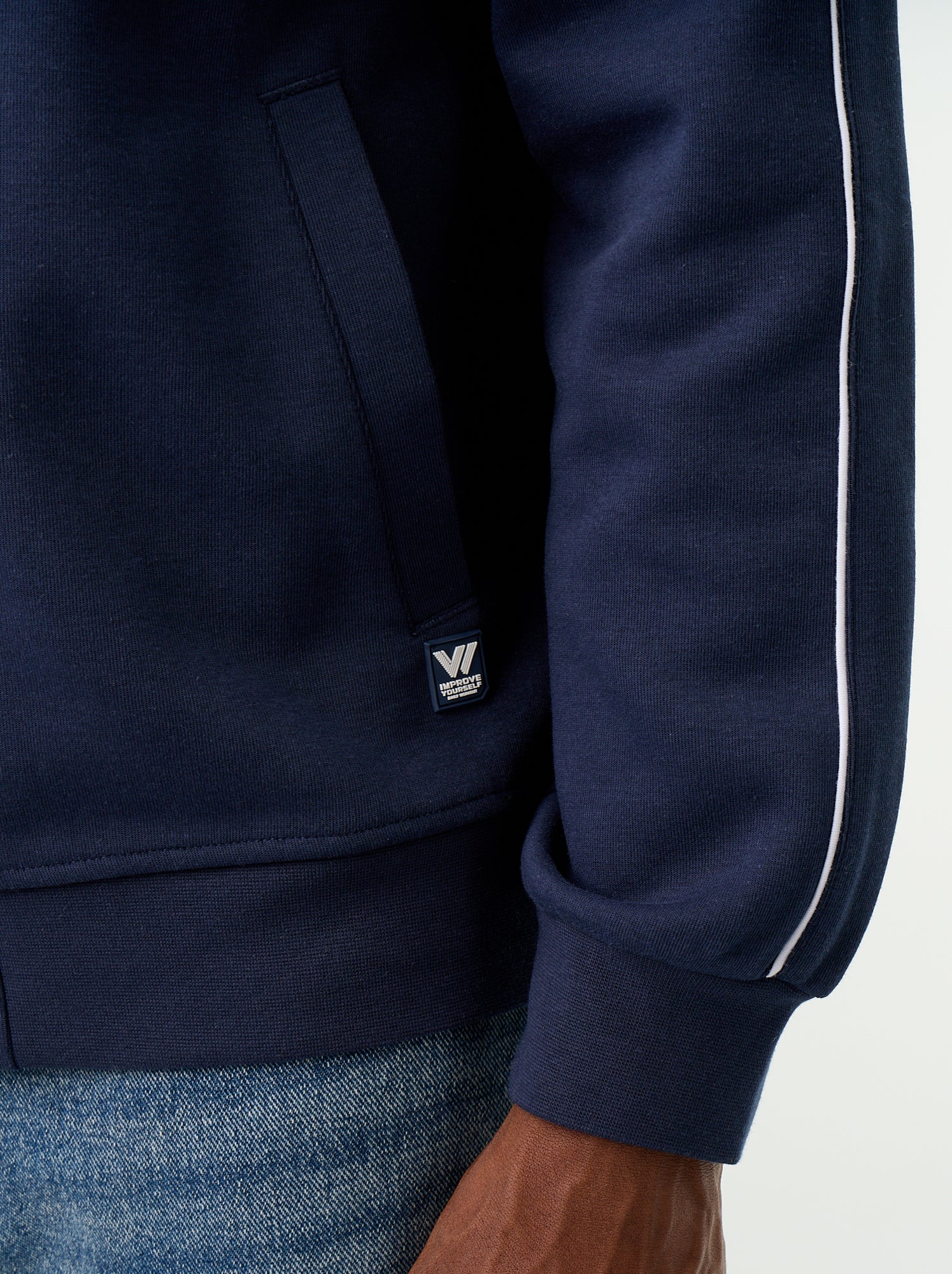 Sweat zippé en molleton - Noir (FZV78_3)