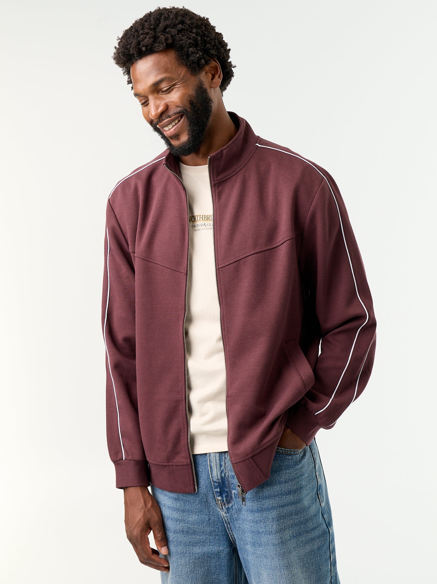 Sweat zippé en molleton - Violet
