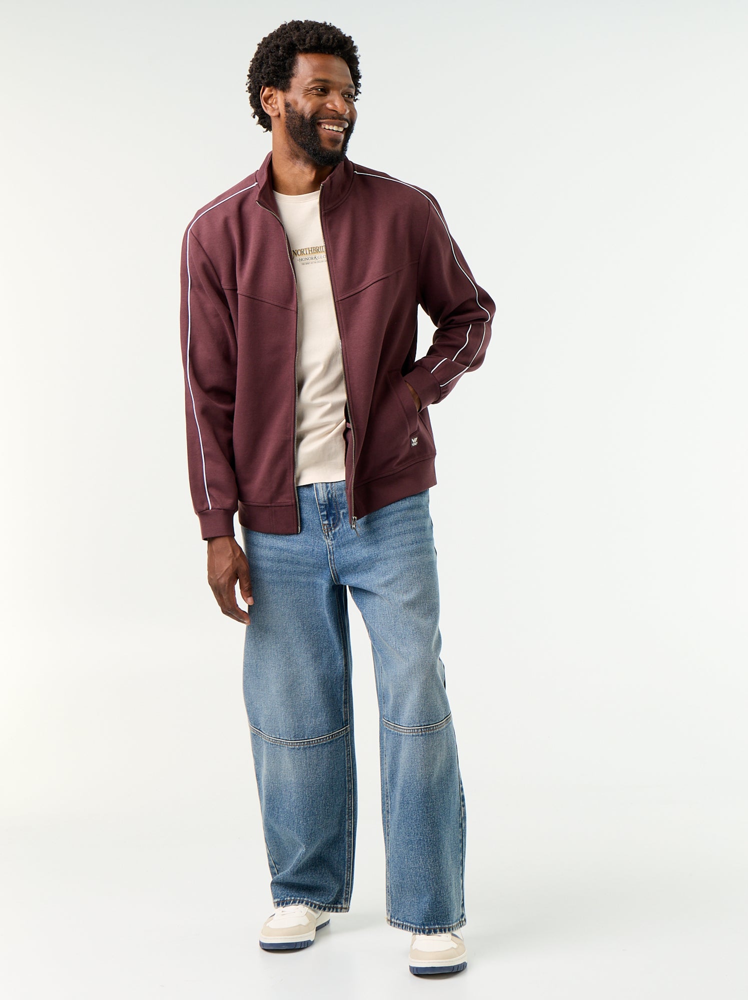 Sweat zippé en molleton - Violet