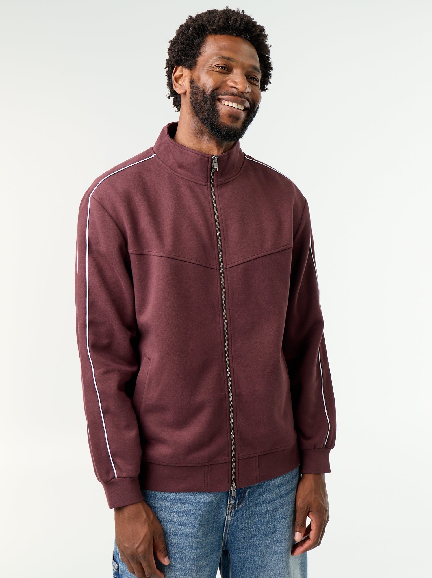 Sweat zippé en molleton - Violet