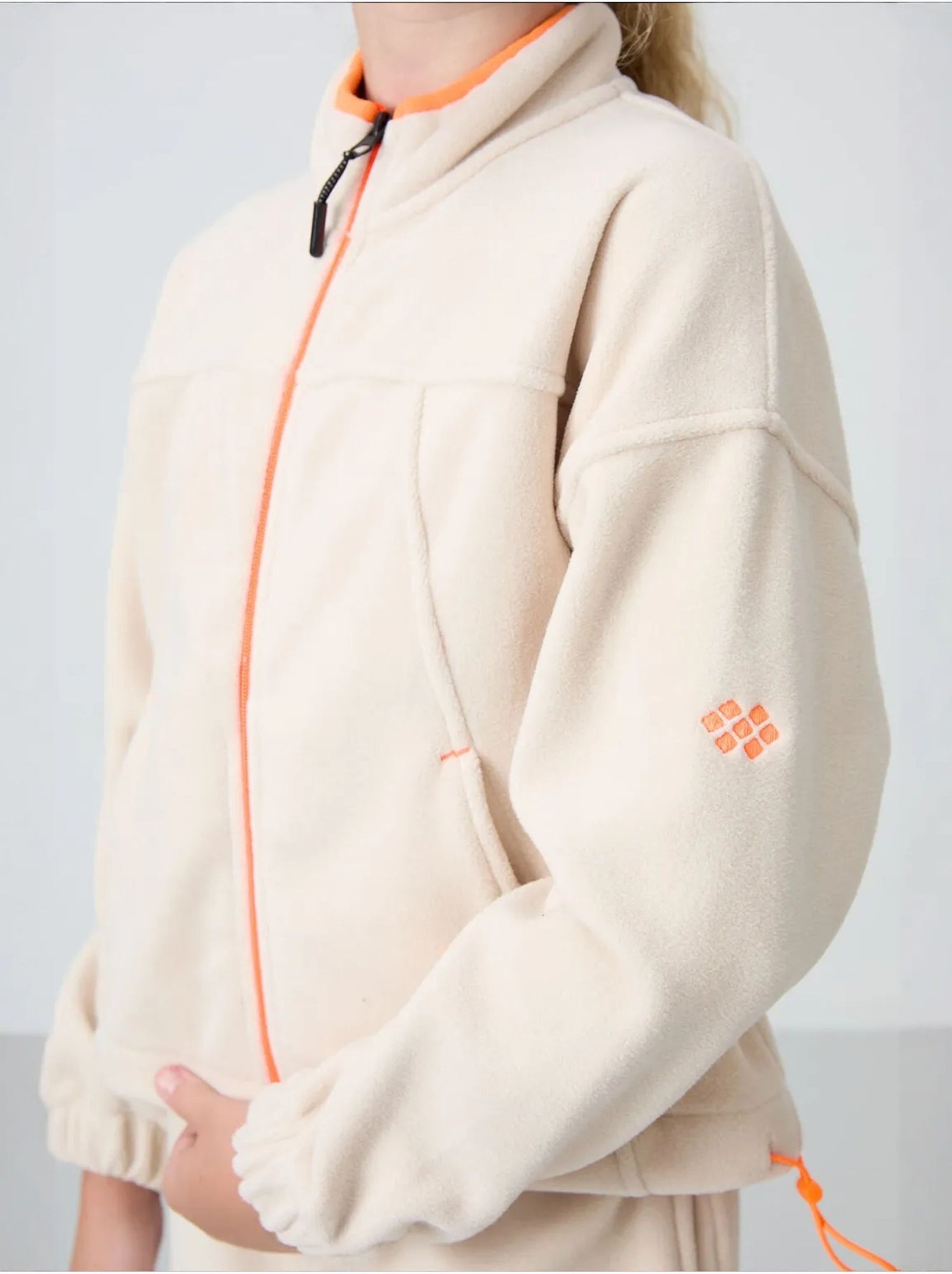 Sweatshirt jeunesse à fermeture éclair tommy - Beige naturel