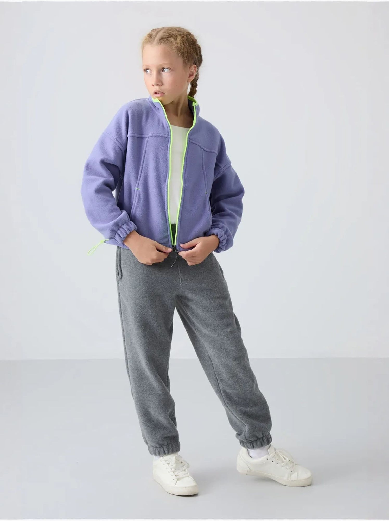 Sweatshirt jeunesse à fermeture éclair tommy - Lavande