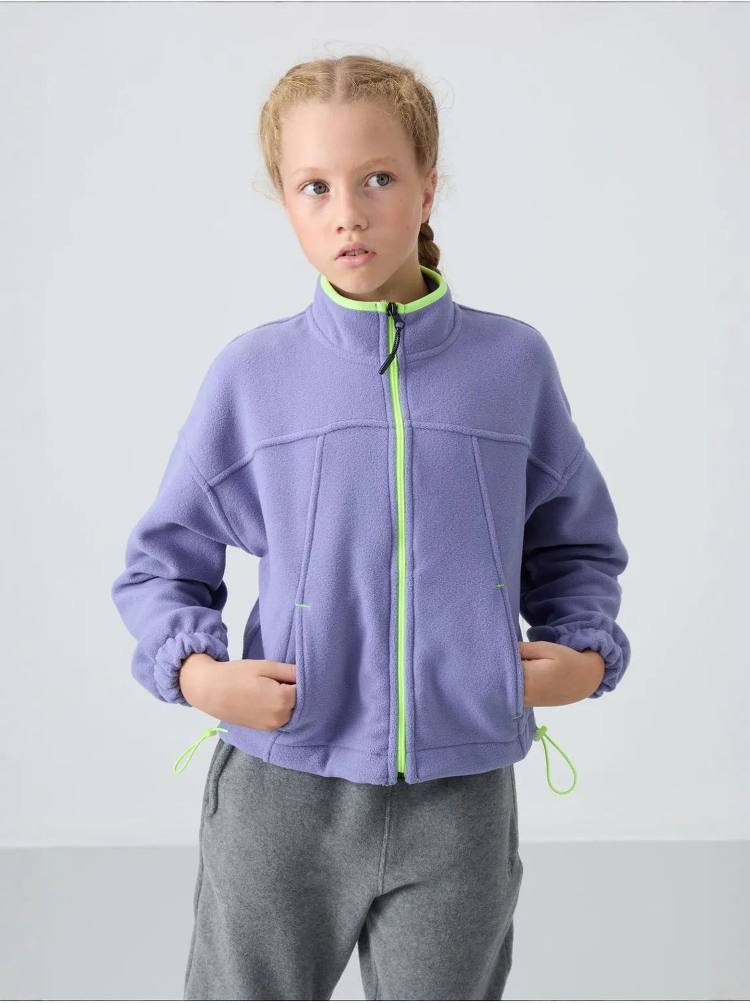Sweatshirt jeunesse à fermeture éclair tommy - Lavande