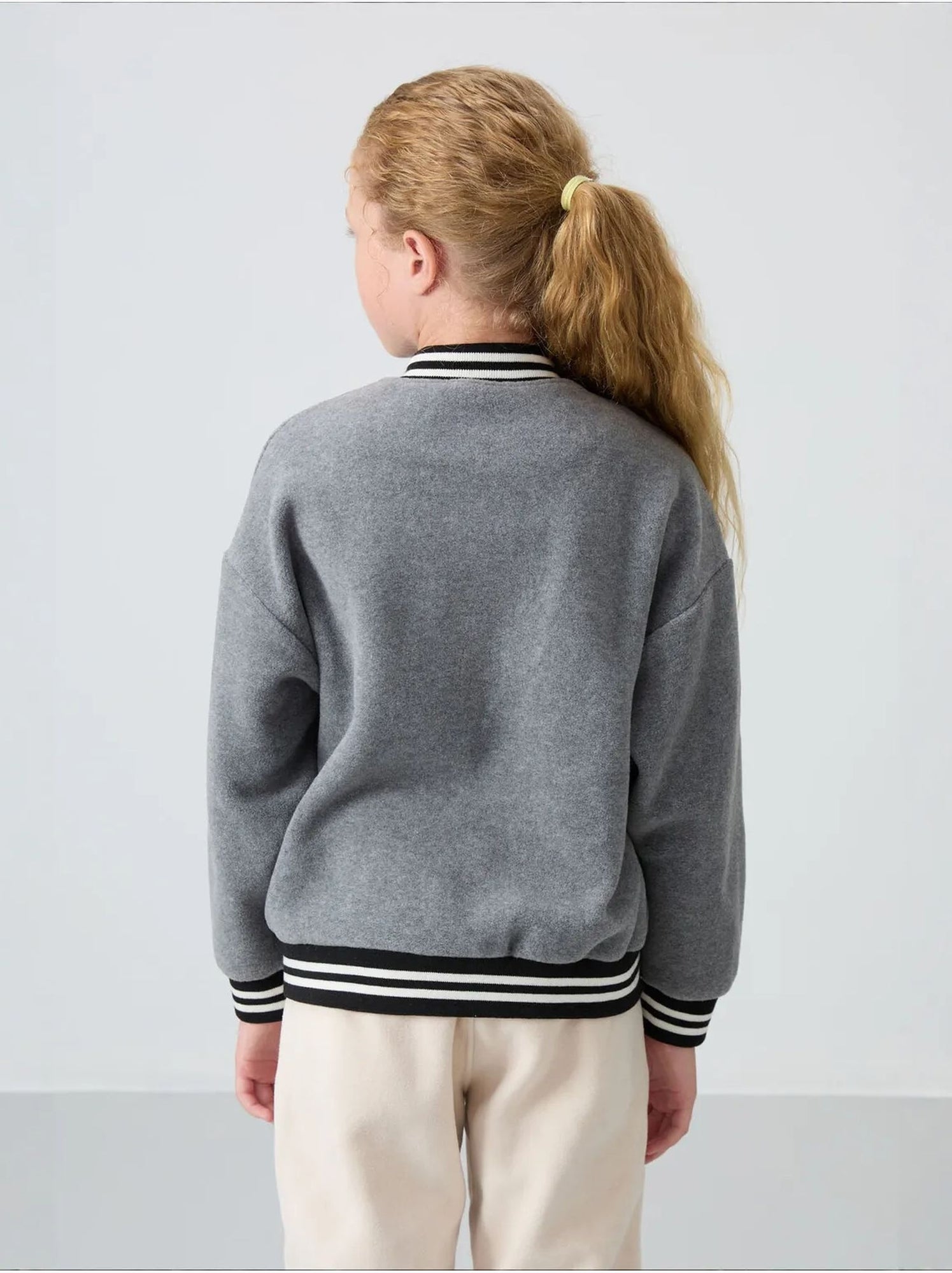 Sweatshirt jeunesse à pressions tommy - Gris