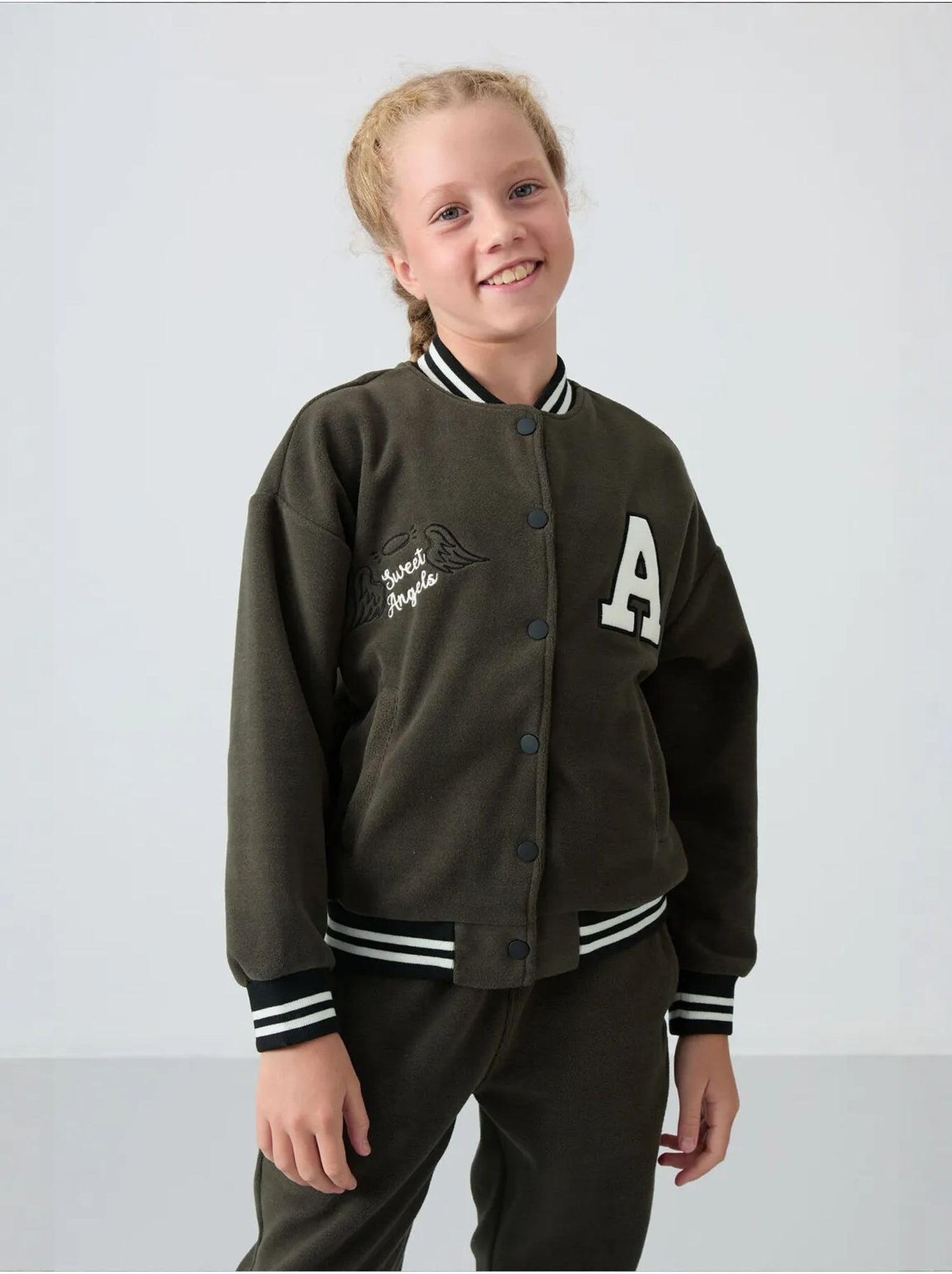 Sweatshirt jeunesse à pressions tommy - Kaki