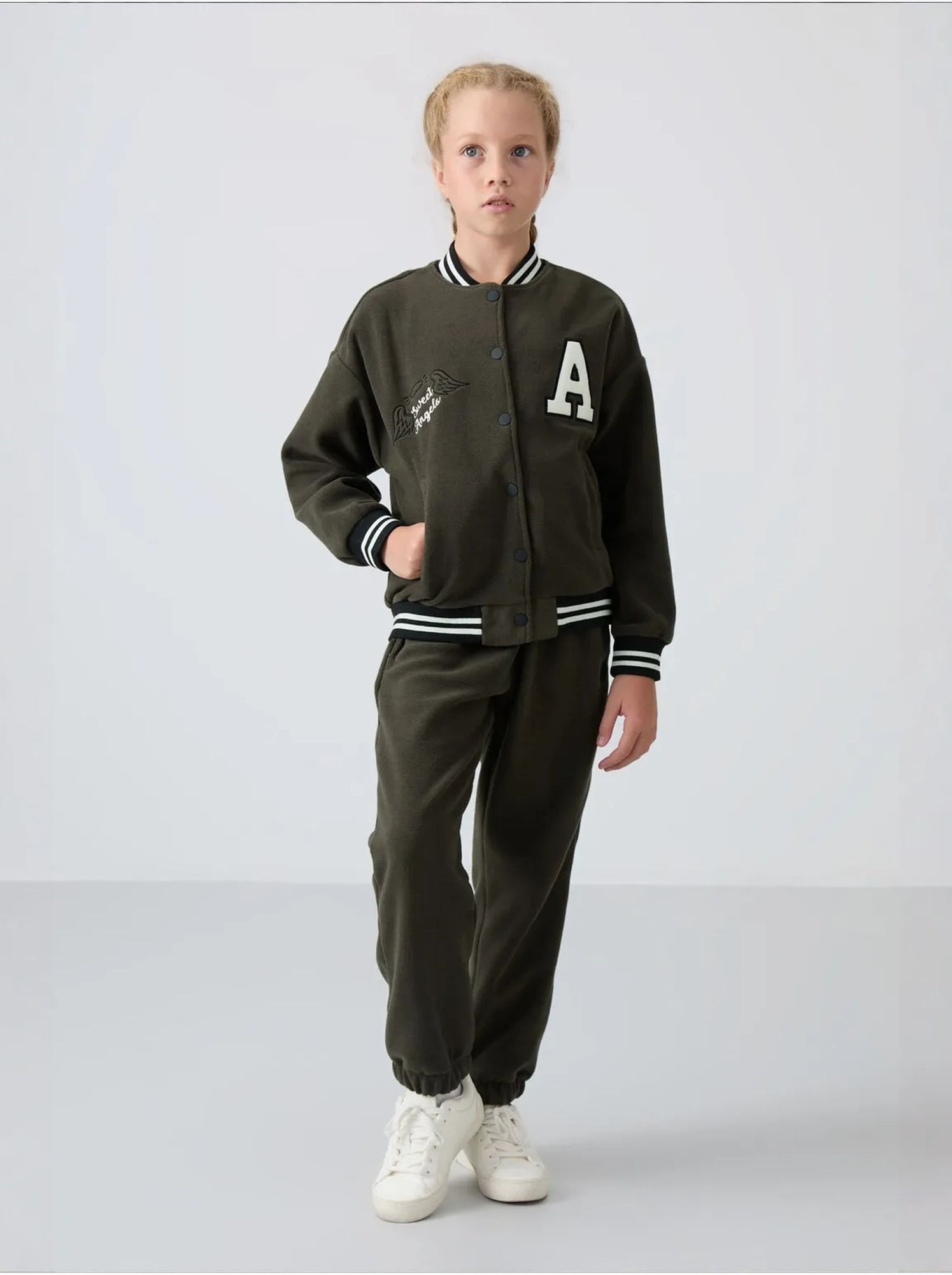 Sweatshirt jeunesse à pressions tommy - Kaki