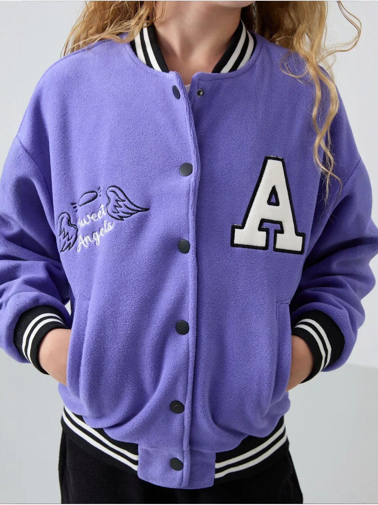 Sweatshirt jeunesse à pressions tommy - Lavande