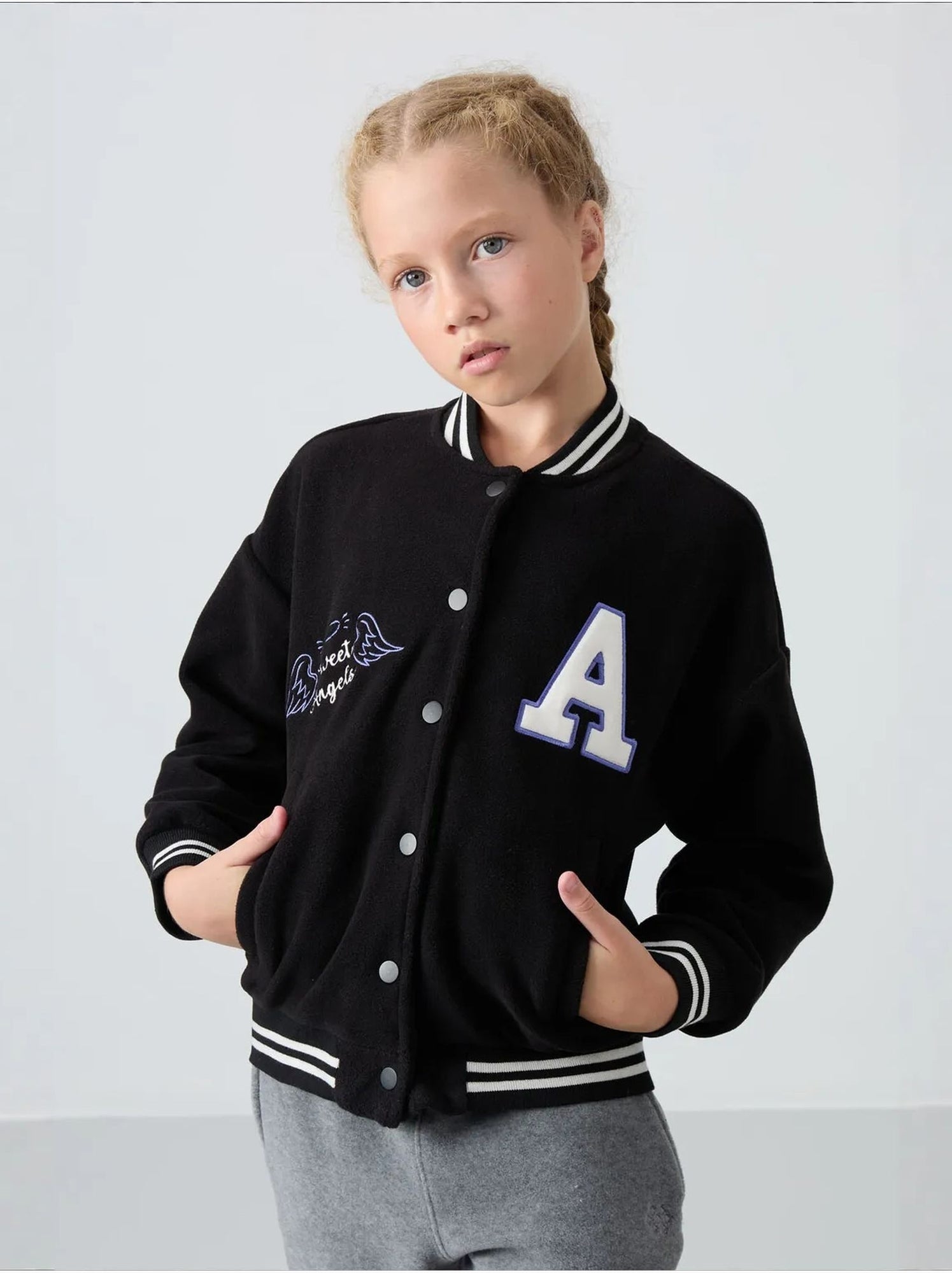 Sweatshirt jeunesse à pressions tommy - Noir