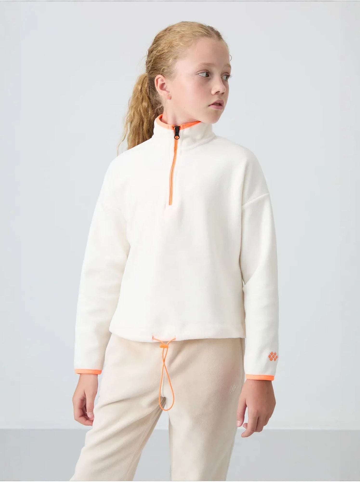Sweatshirt unisexe jeunesse à fermeture éclair tommy - Blanc cassé