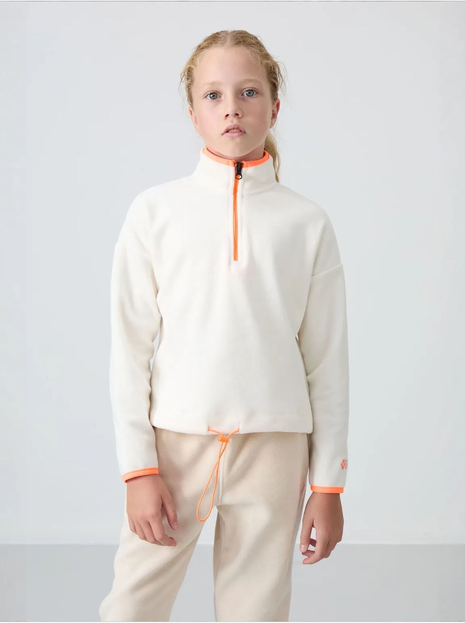 Sweatshirt unisexe jeunesse à fermeture éclair tommy - Blanc cassé