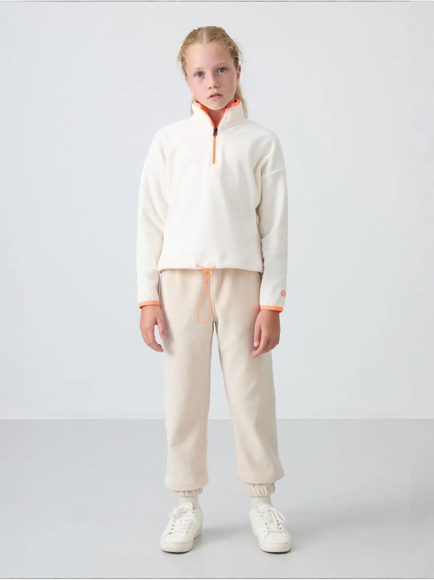Sweatshirt unisexe jeunesse à fermeture éclair tommy - Blanc cassé