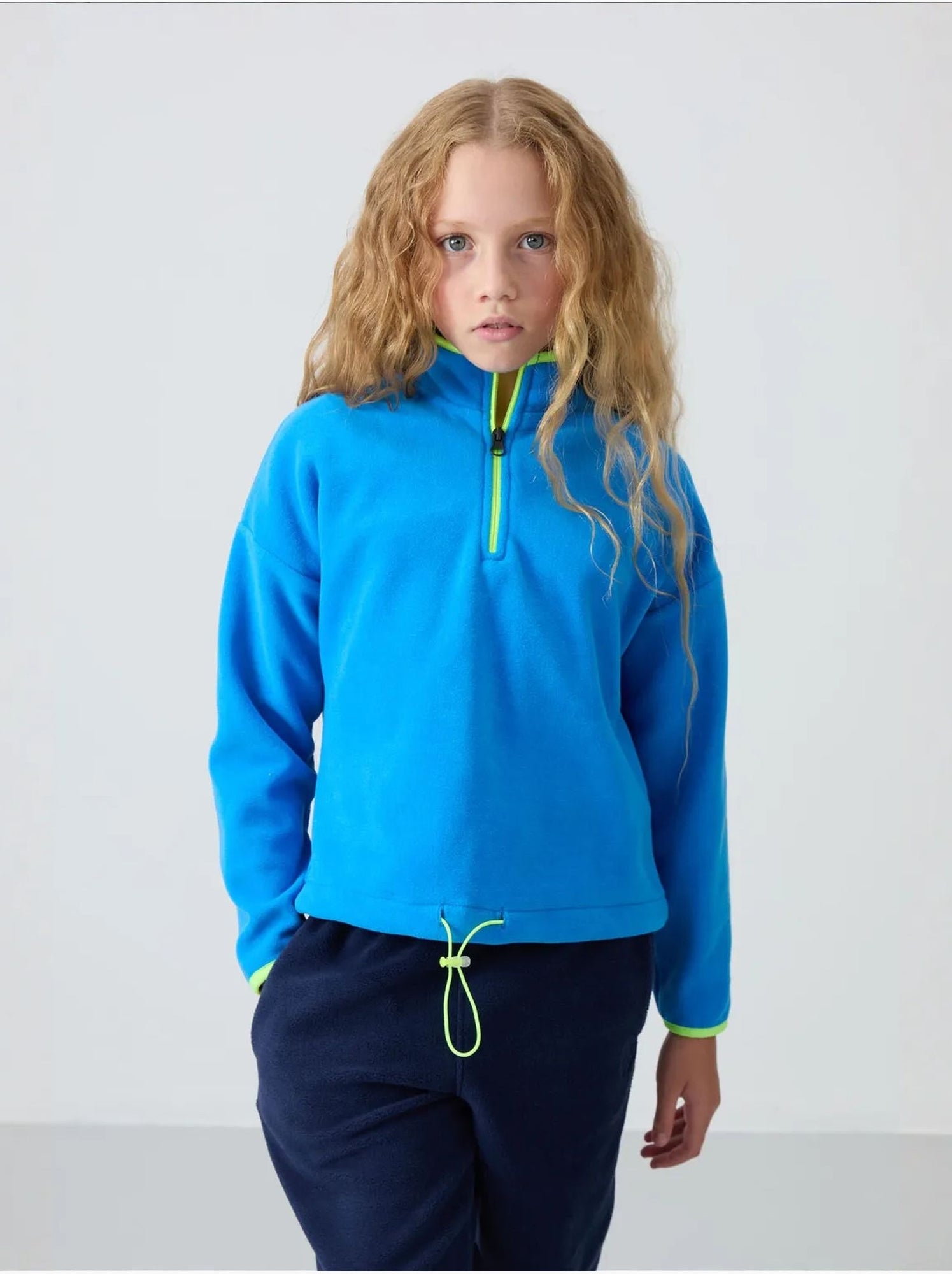 Sweatshirt unisexe jeunesse à fermeture éclair tommy - Bleu électrique