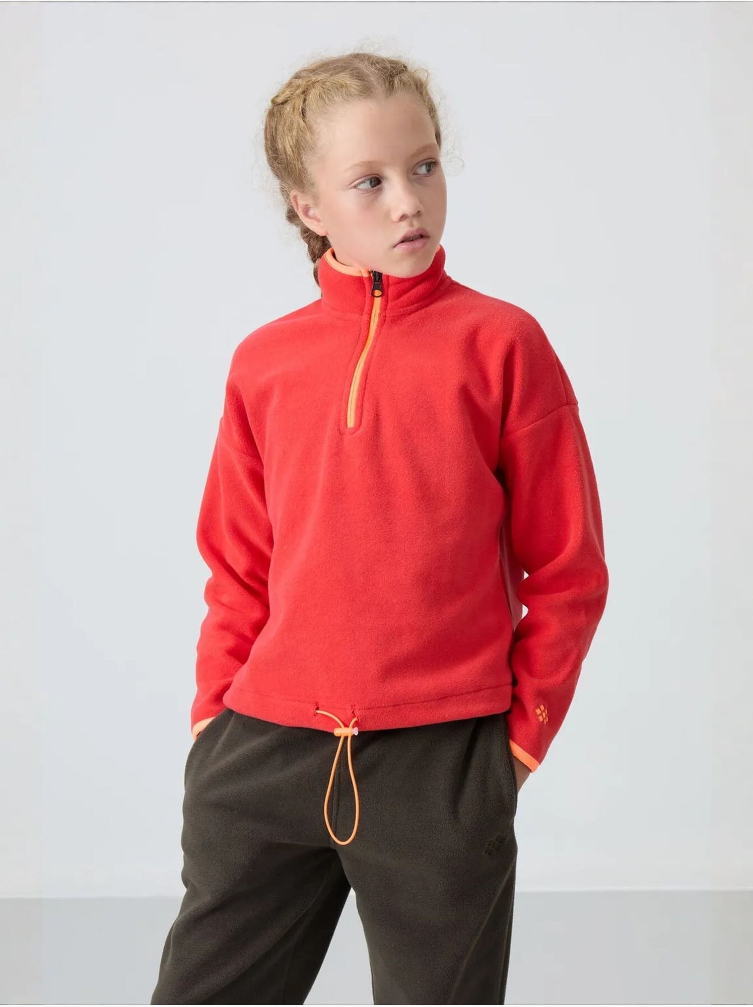 Sweatshirt unisexe jeunesse à fermeture éclair tommy - Rouge