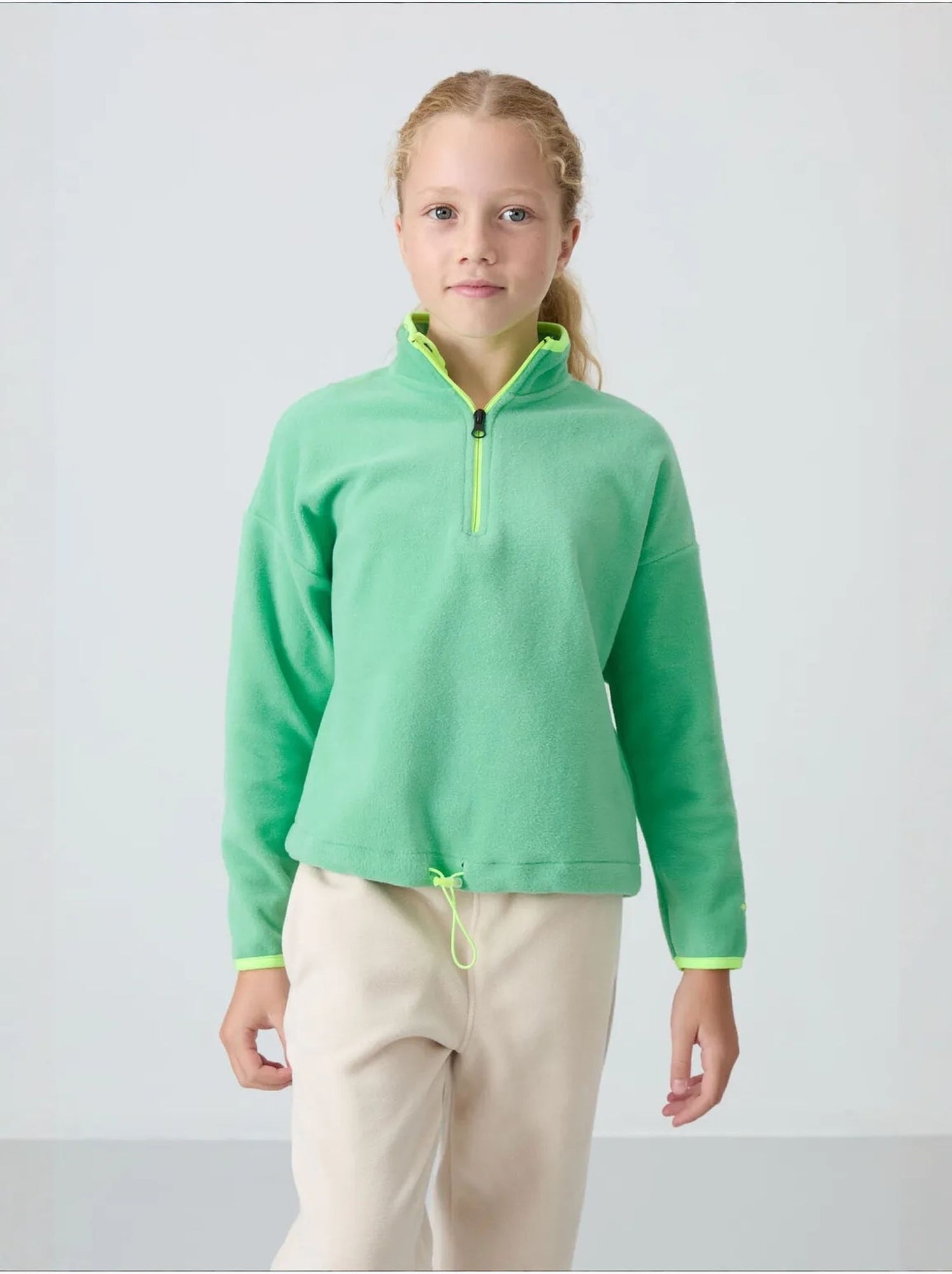 Sweatshirt unisexe jeunesse à fermeture éclair tommy - Vert menthe