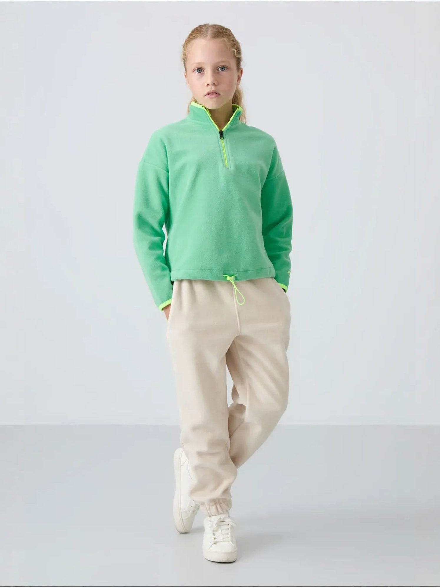 Sweatshirt unisexe jeunesse à fermeture éclair tommy - Vert menthe