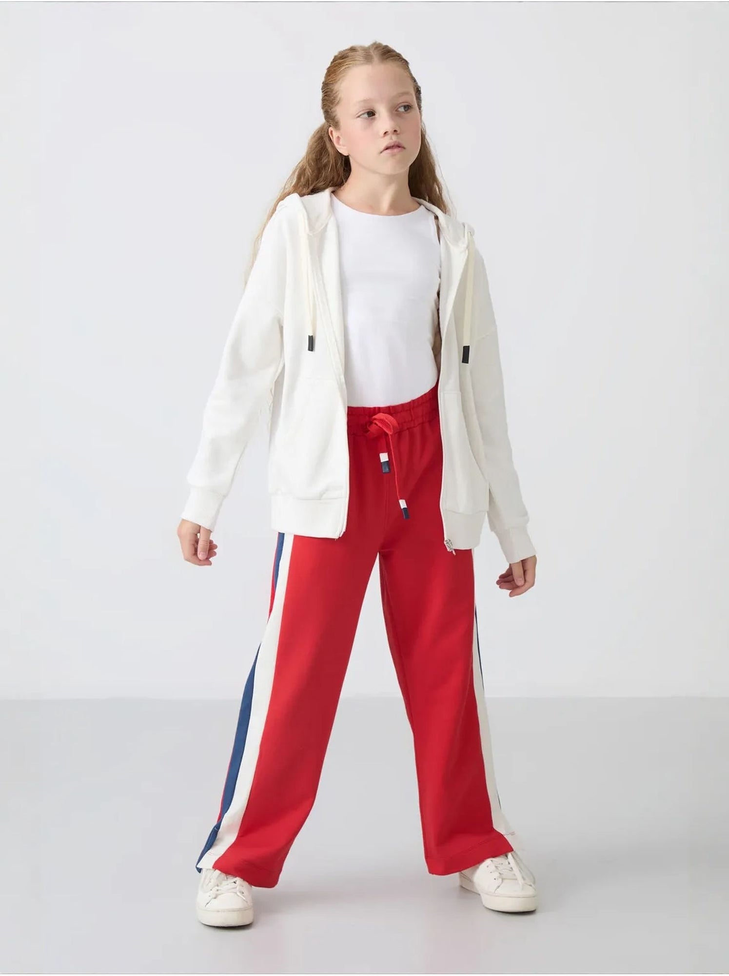 Sweatshirt unisexe jeunesse en mélange coton tommy - Blanc cassé