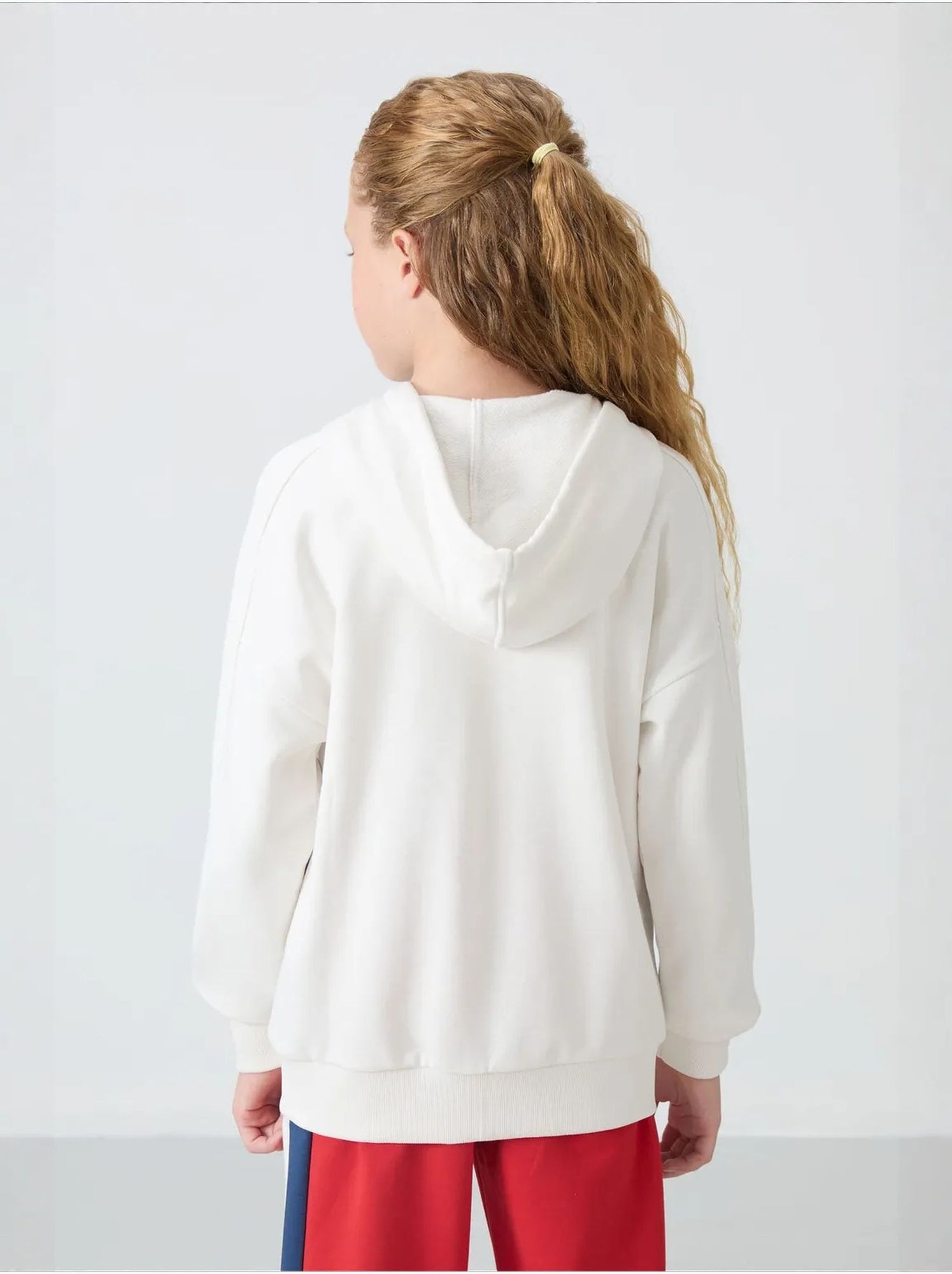 Sweatshirt unisexe jeunesse en mélange coton tommy - Blanc cassé