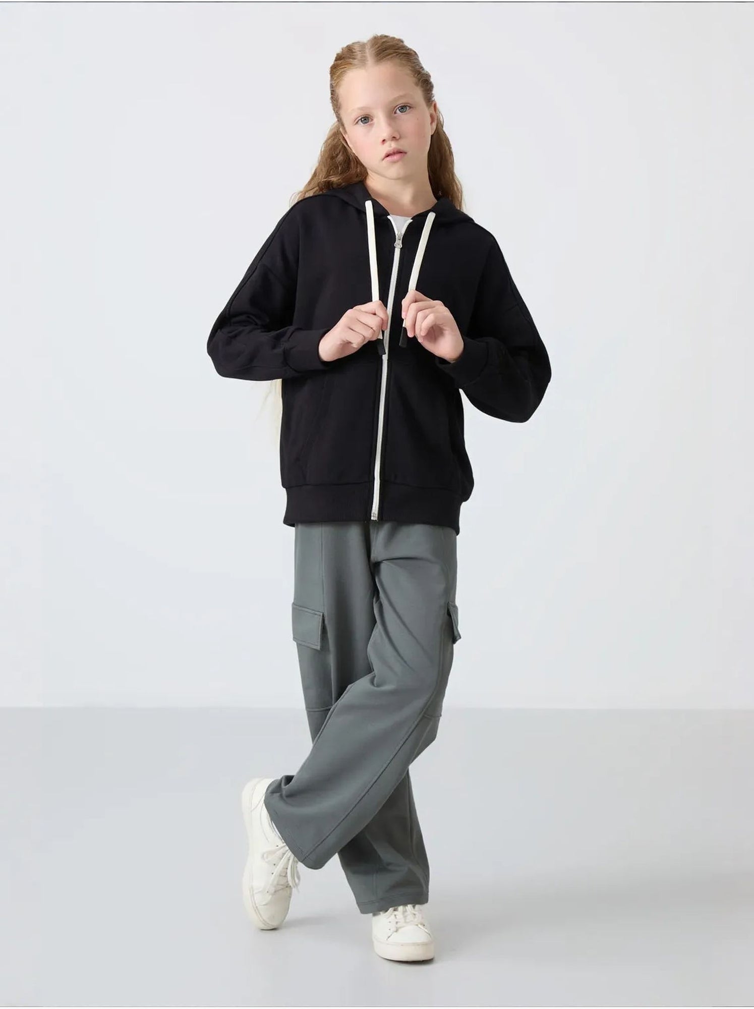 Sweatshirt unisexe jeunesse en mélange coton tommy - Noir