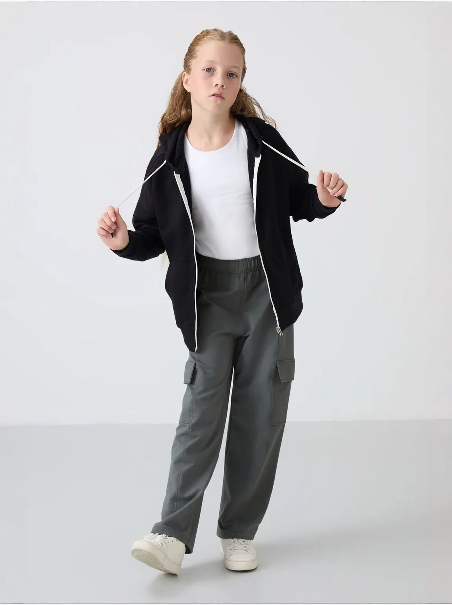 Sweatshirt unisexe jeunesse en mélange coton tommy - Noir