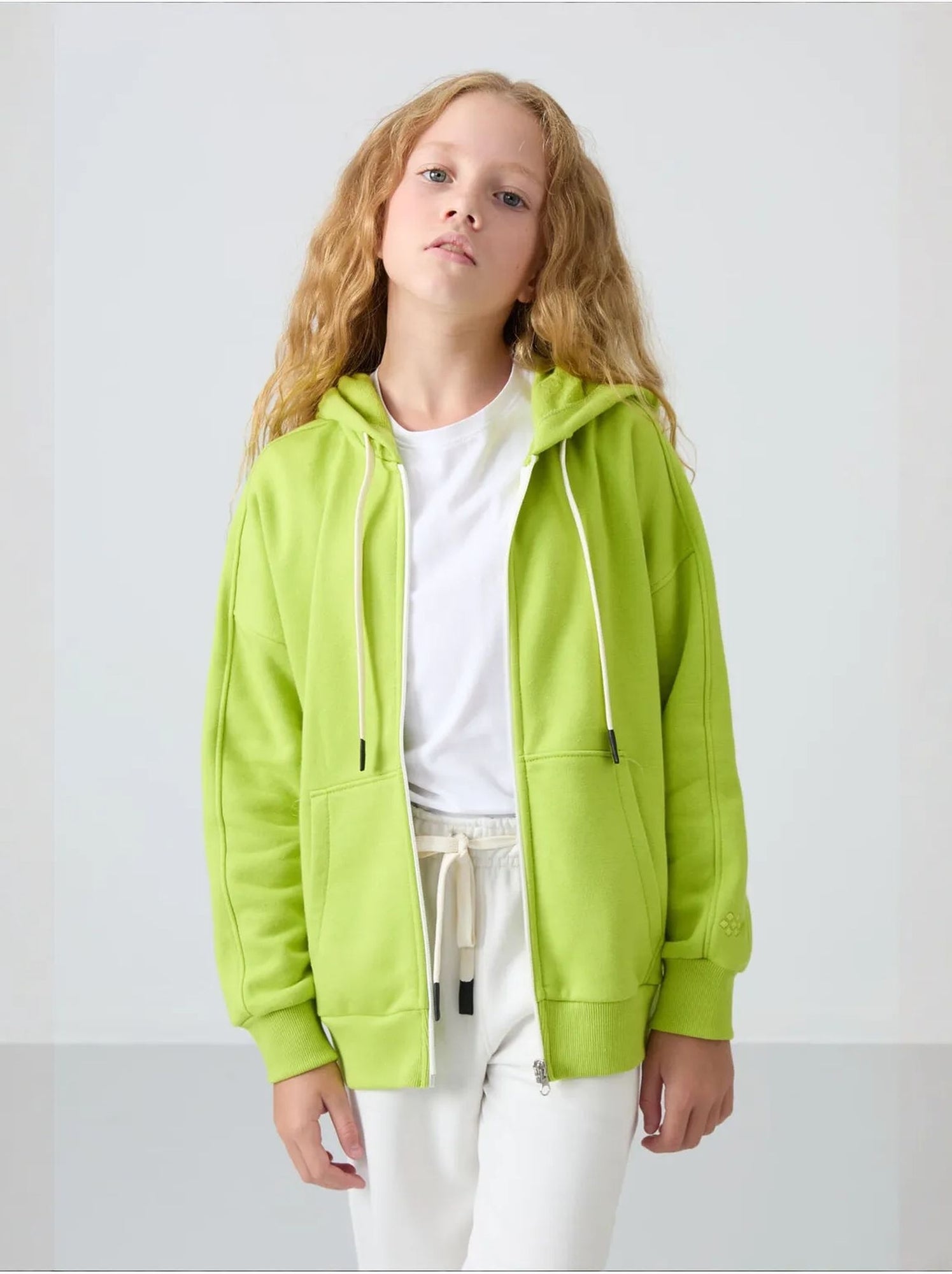 Sweatshirt unisexe jeunesse en mélange coton tommy - Vert tilleul