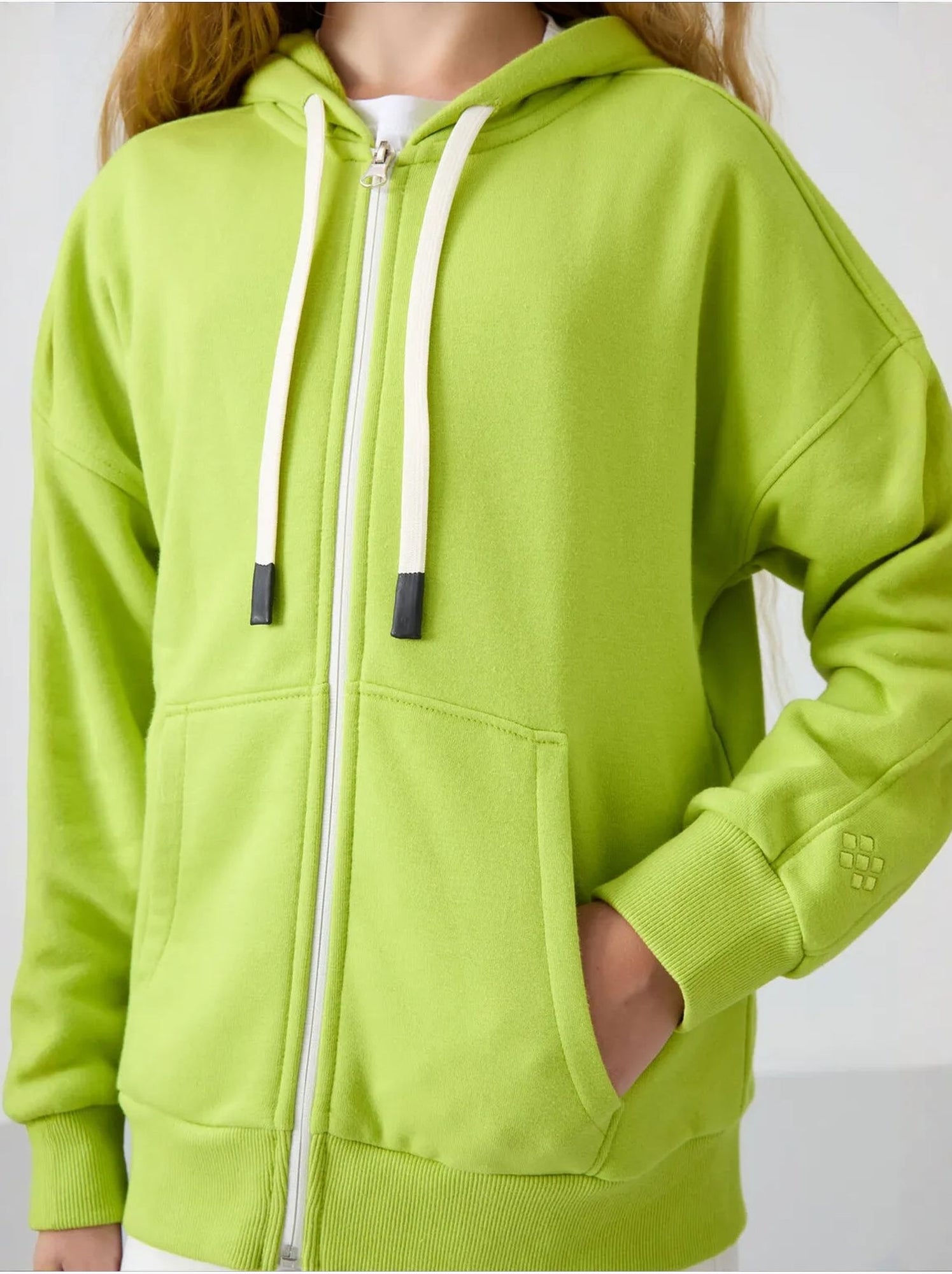 Sweatshirt unisexe jeunesse en mélange coton tommy - Vert tilleul