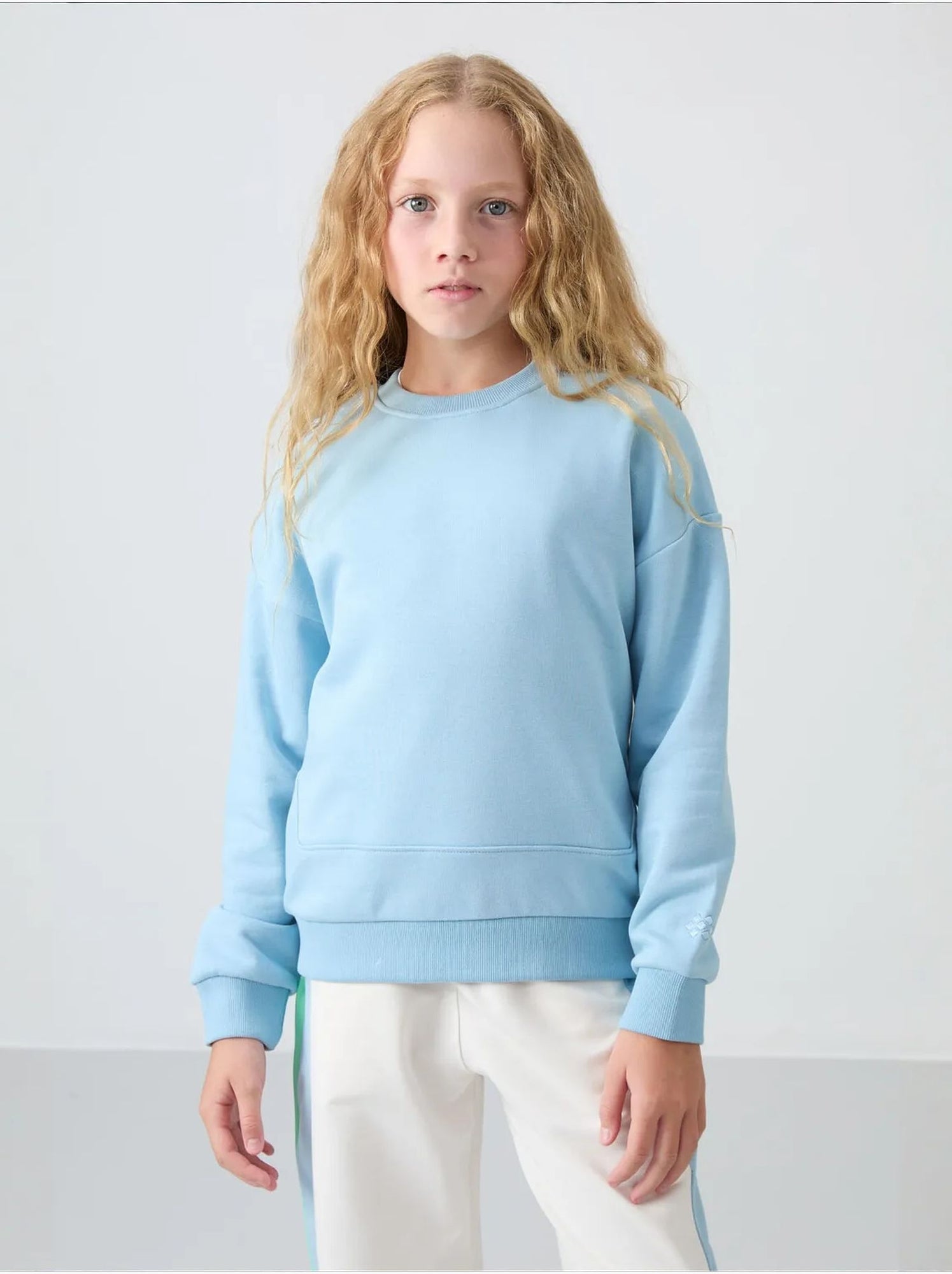 Sweatshirt unisexe jeunesse en mélange de coton tommy - Bleu ciel