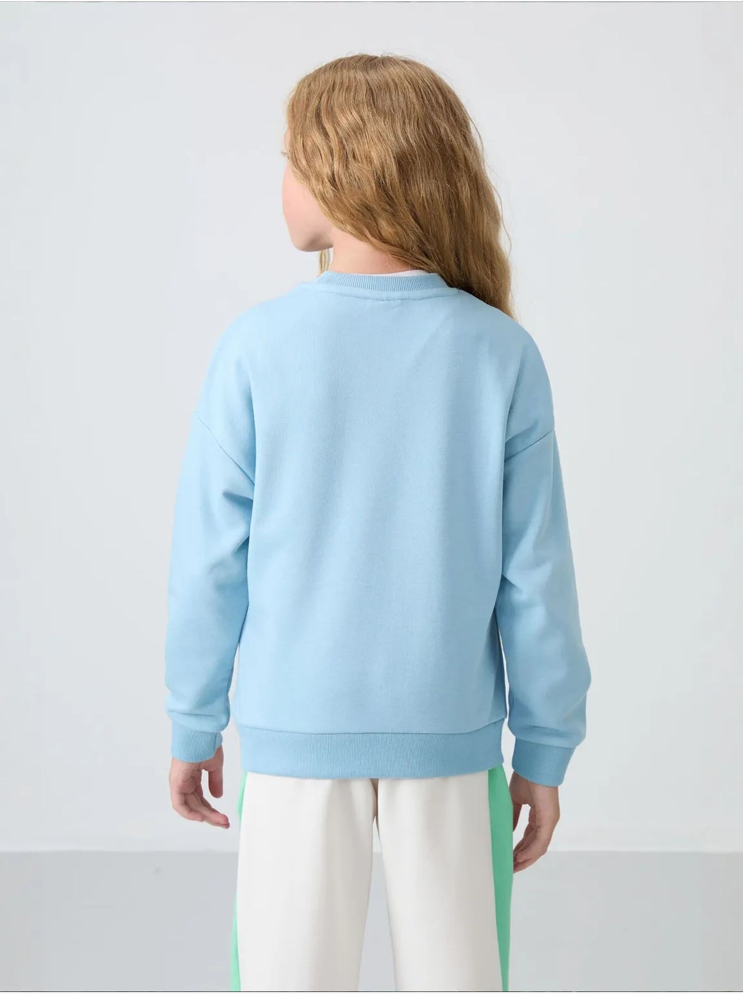 Sweatshirt unisexe jeunesse en mélange de coton tommy - Bleu ciel