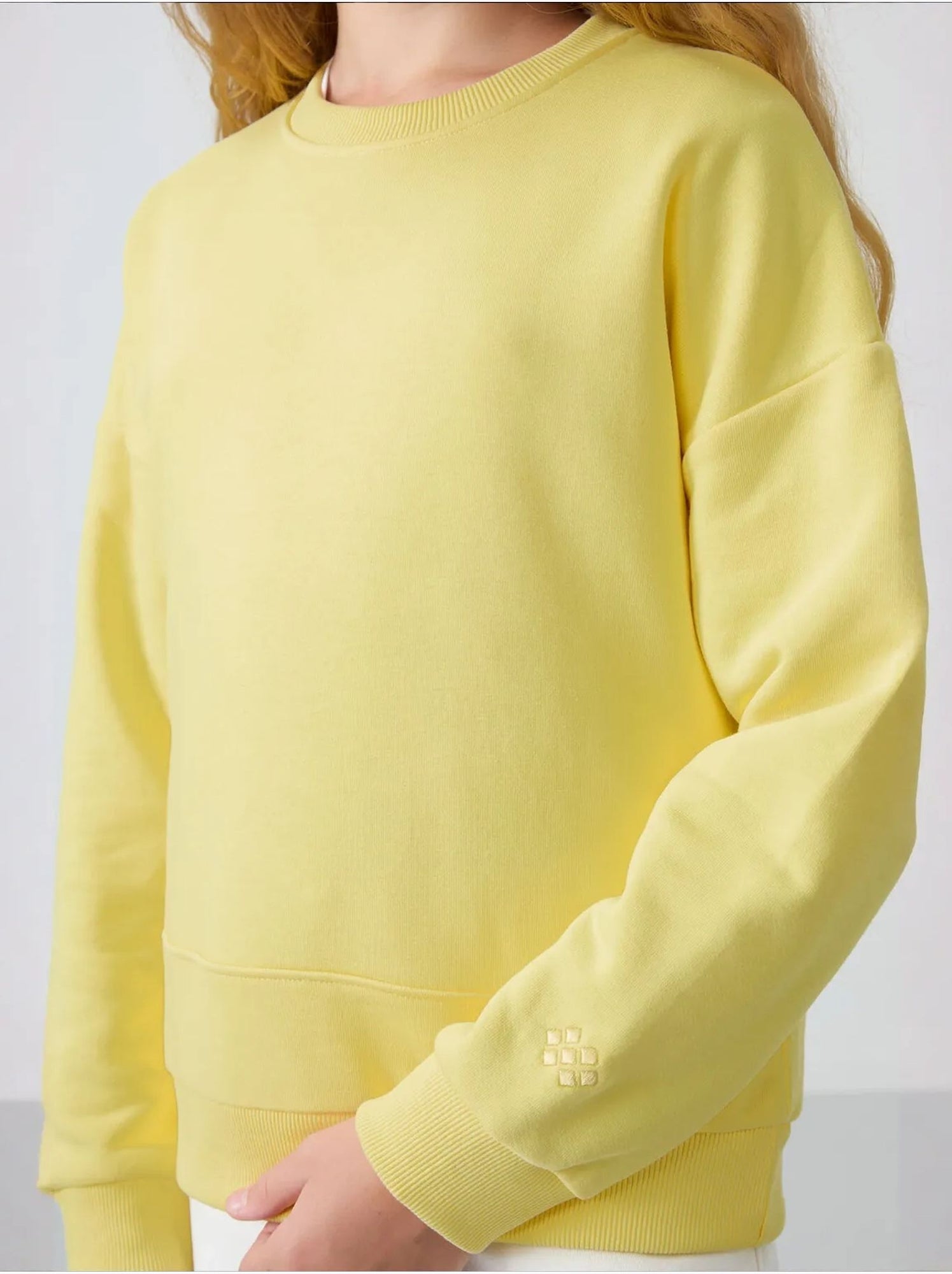 Sweatshirt unisexe jeunesse en mélange de coton tommy - Jaune citron