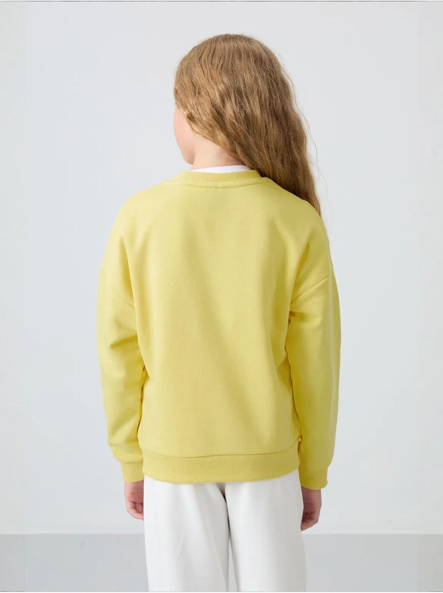 Sweatshirt unisexe jeunesse en mélange de coton tommy - Jaune citron