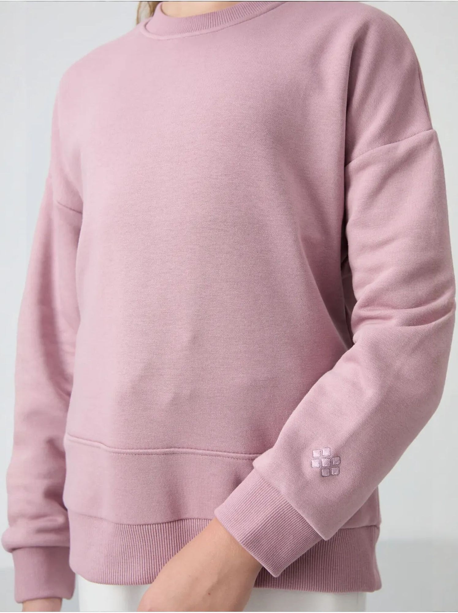 Sweatshirt unisexe jeunesse en mélange de coton tommy - Mauve