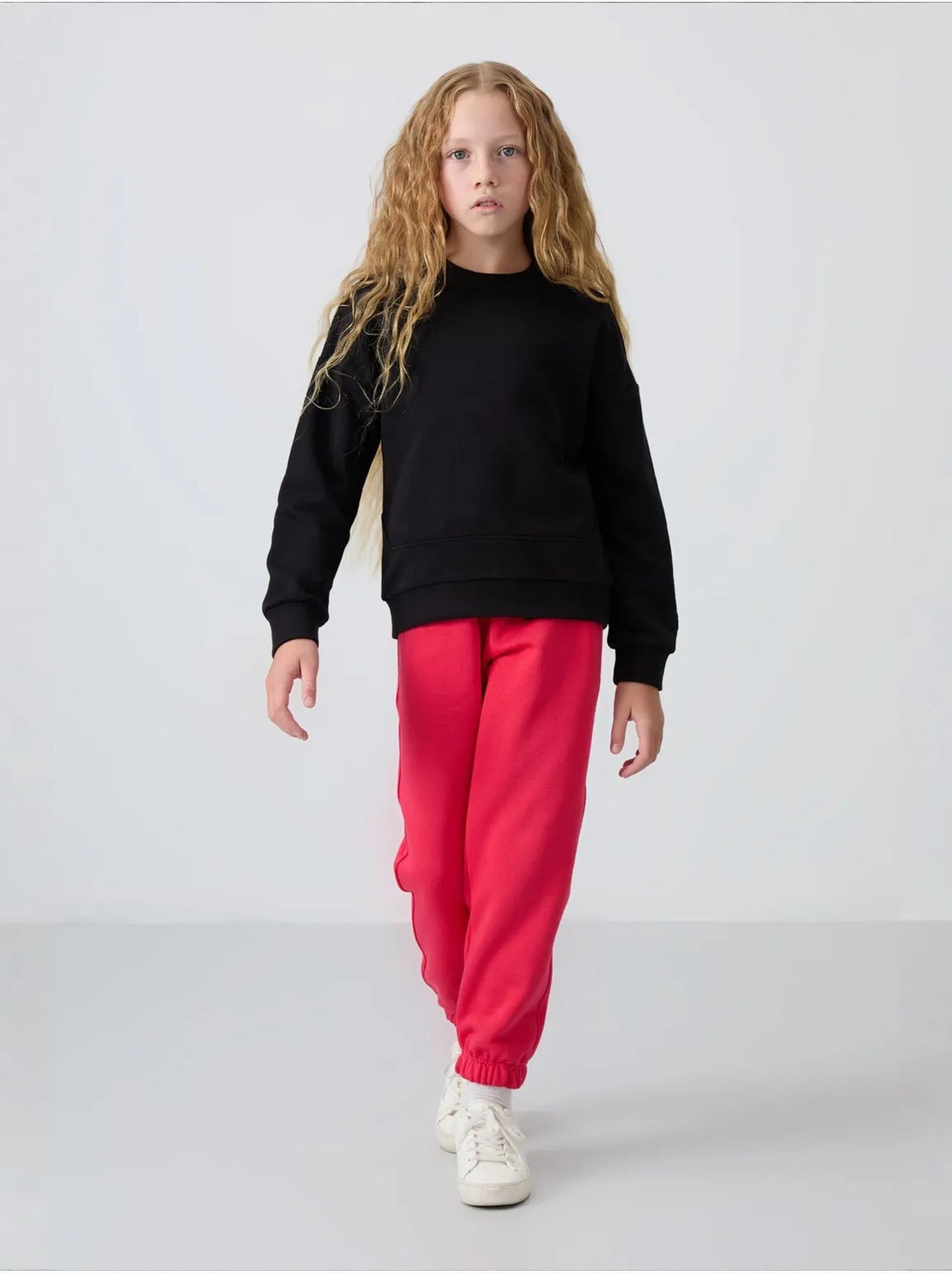 Sweatshirt unisexe jeunesse en mélange de coton tommy - Noir