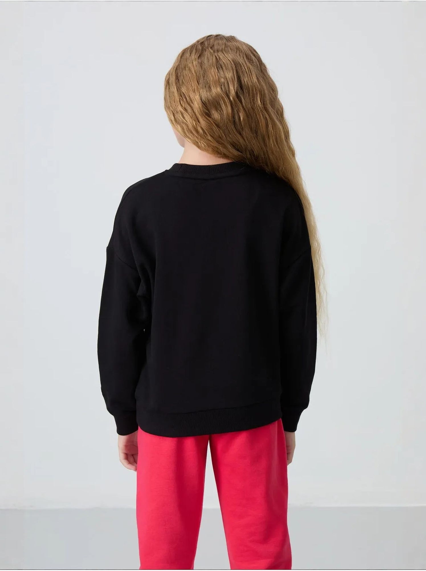 Sweatshirt unisexe jeunesse en mélange de coton tommy - Noir