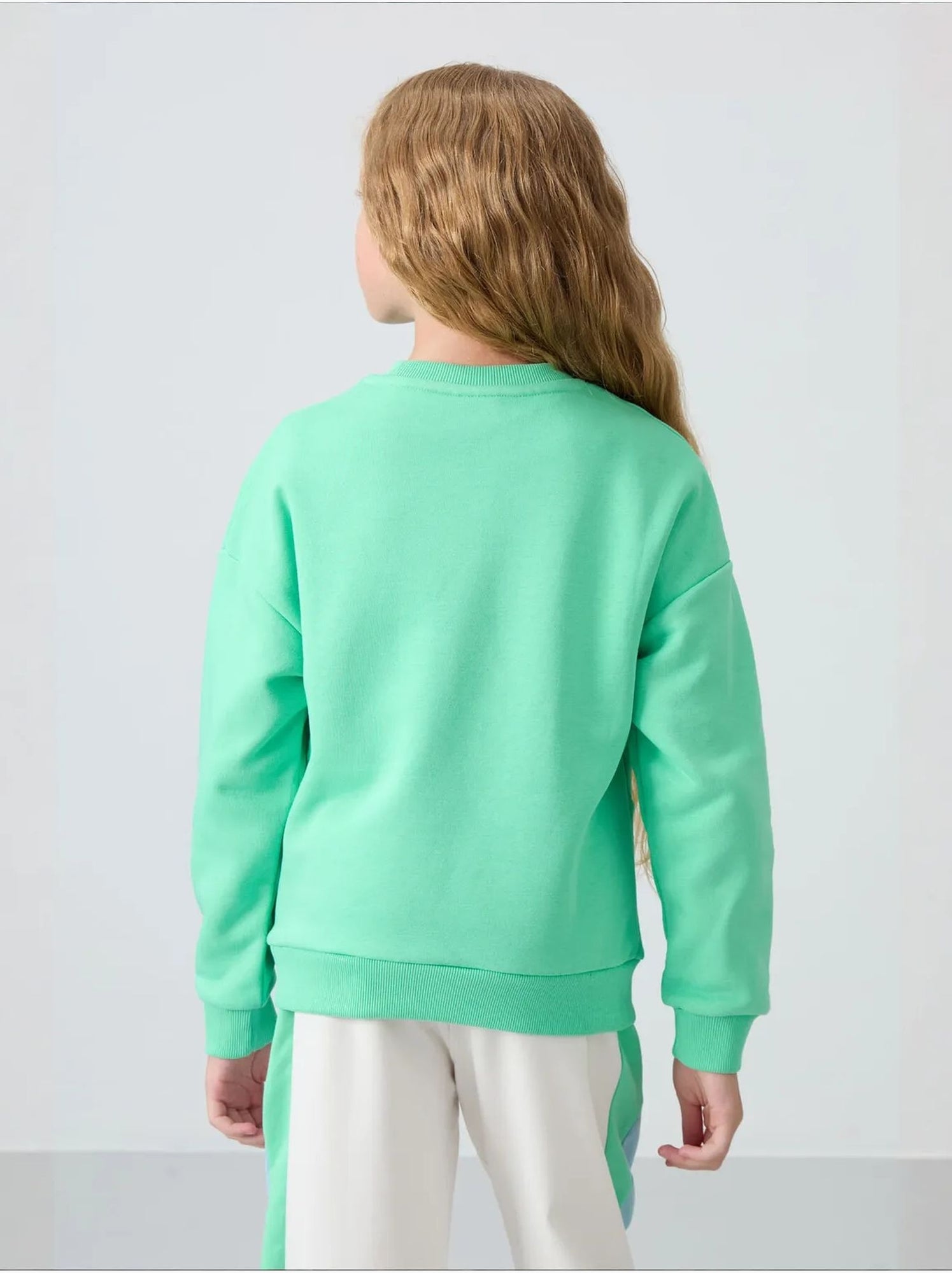 Sweatshirt unisexe jeunesse en mélange de coton tommy - Vert menthe