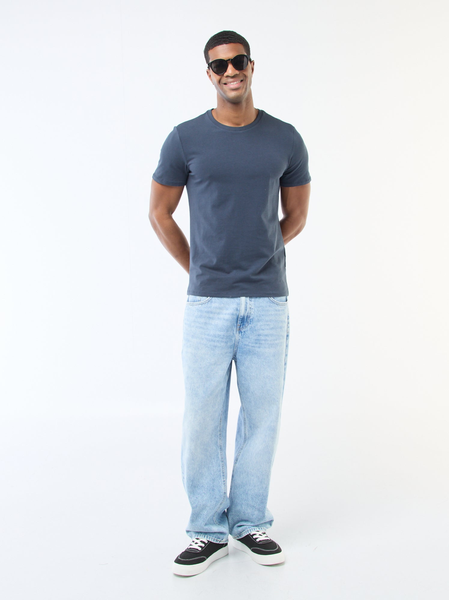 T-shirt à col rond en coton - Tough Cotton™ - Bleu (BCN79_68)