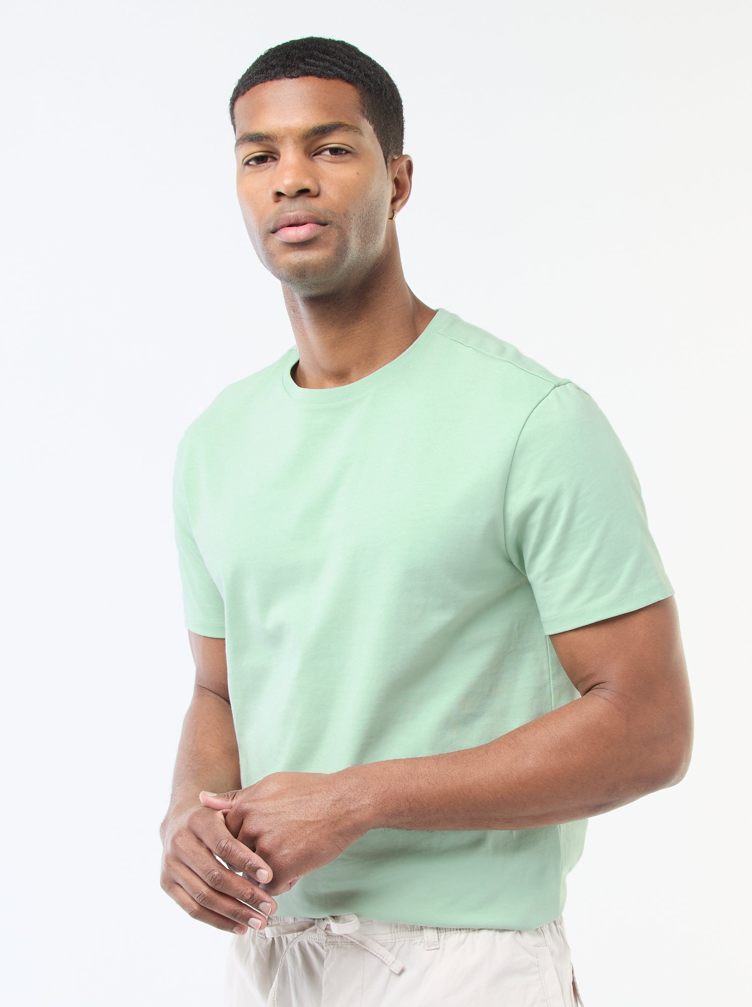 T-shirt à col rond en coton - Tough Cotton™ - Vert (BCN79_70)