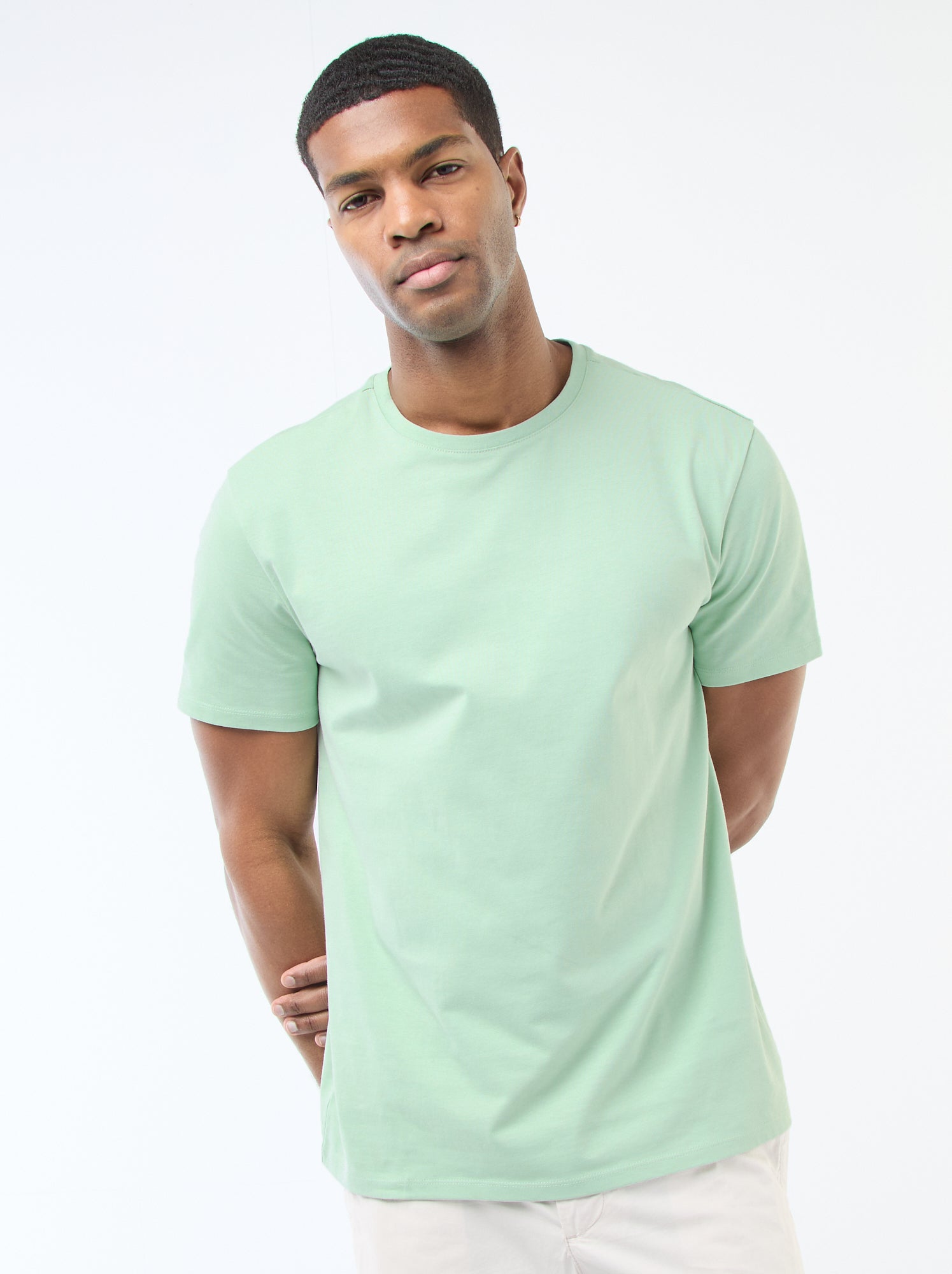 T-shirt à col rond en coton - Tough Cotton™ - Vert (BCN79_70)