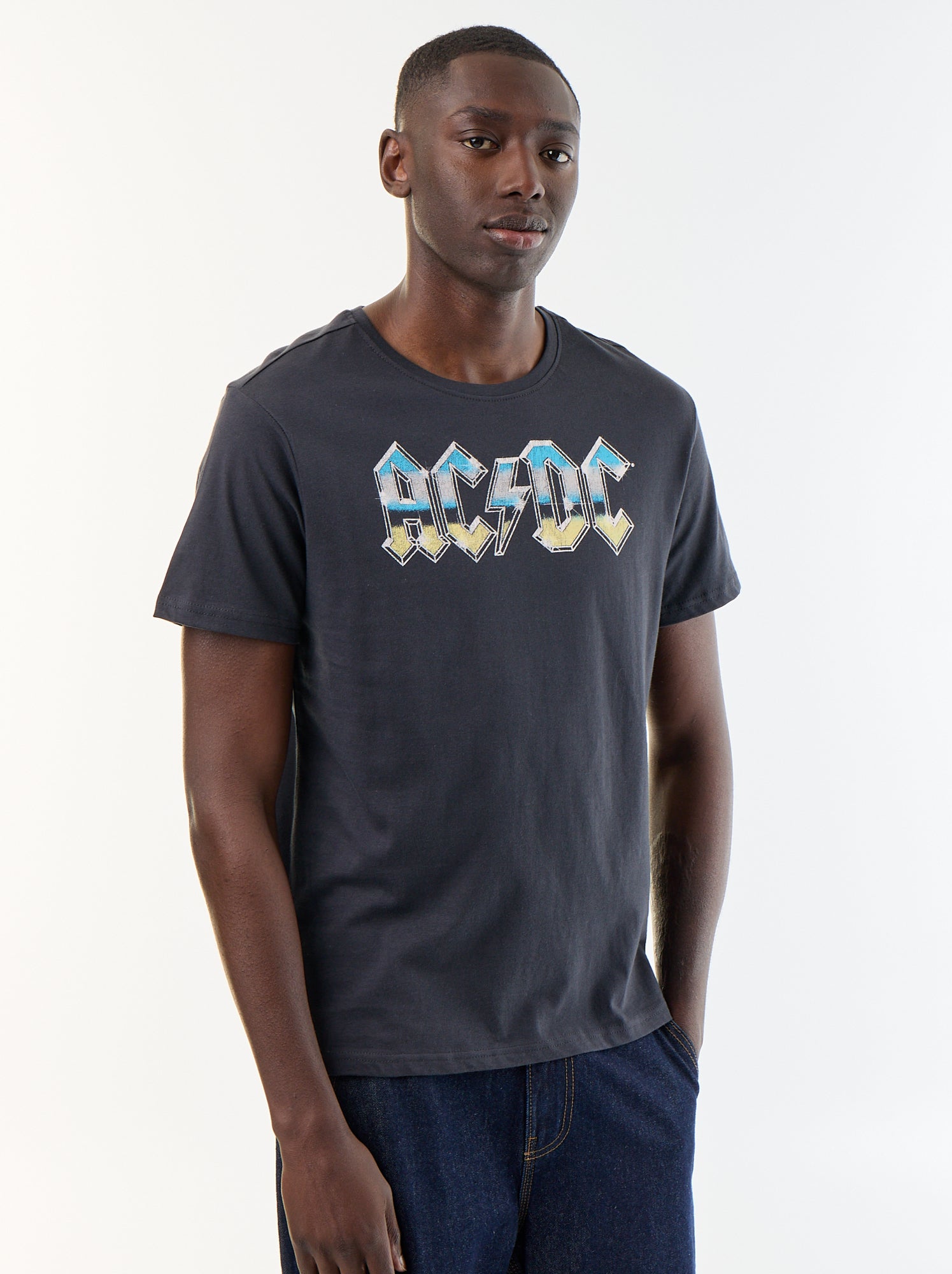 T-shirt à manches courtes 'AC DC' - Noir