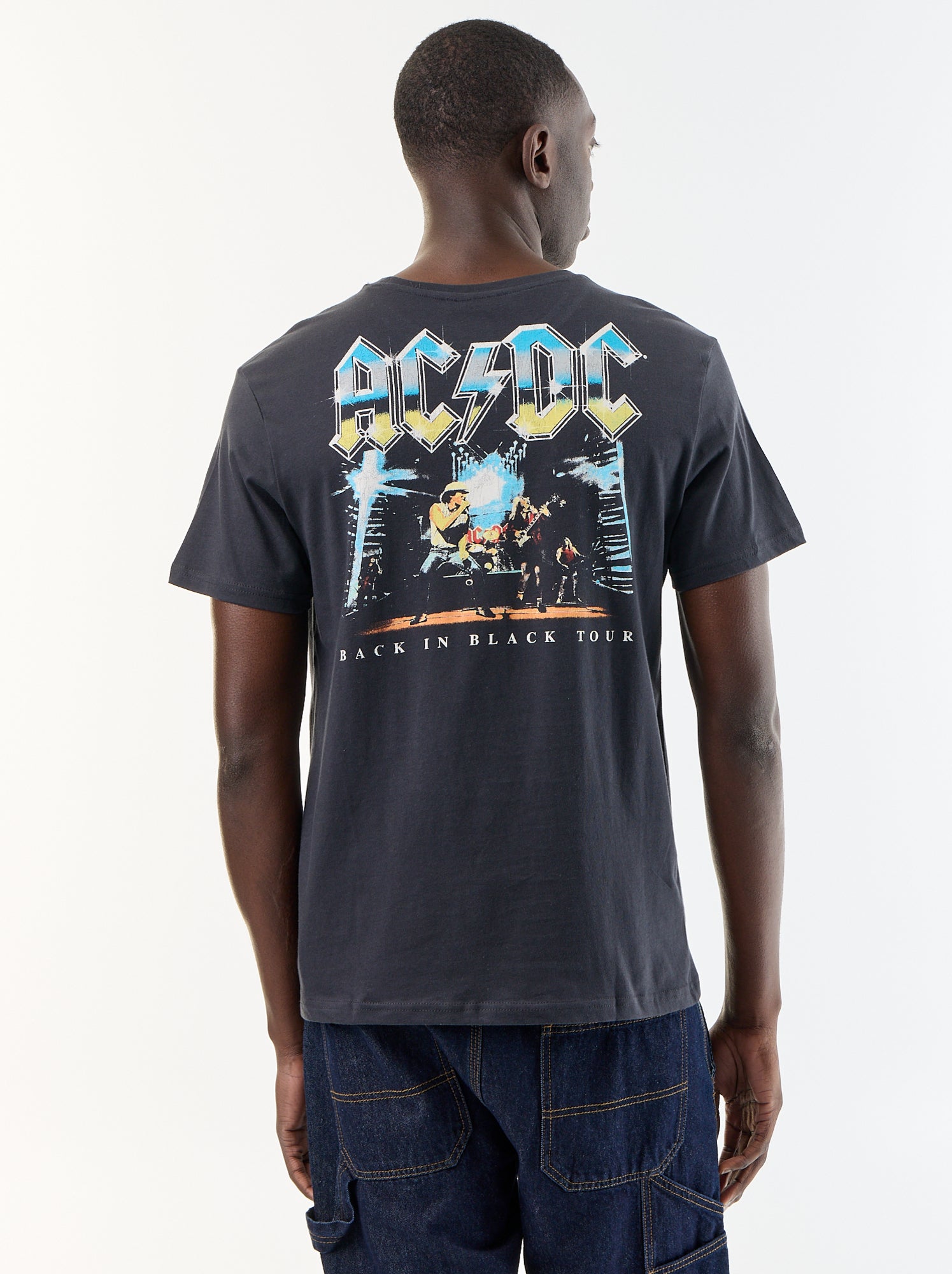 T-shirt à manches courtes 'AC DC' - Noir