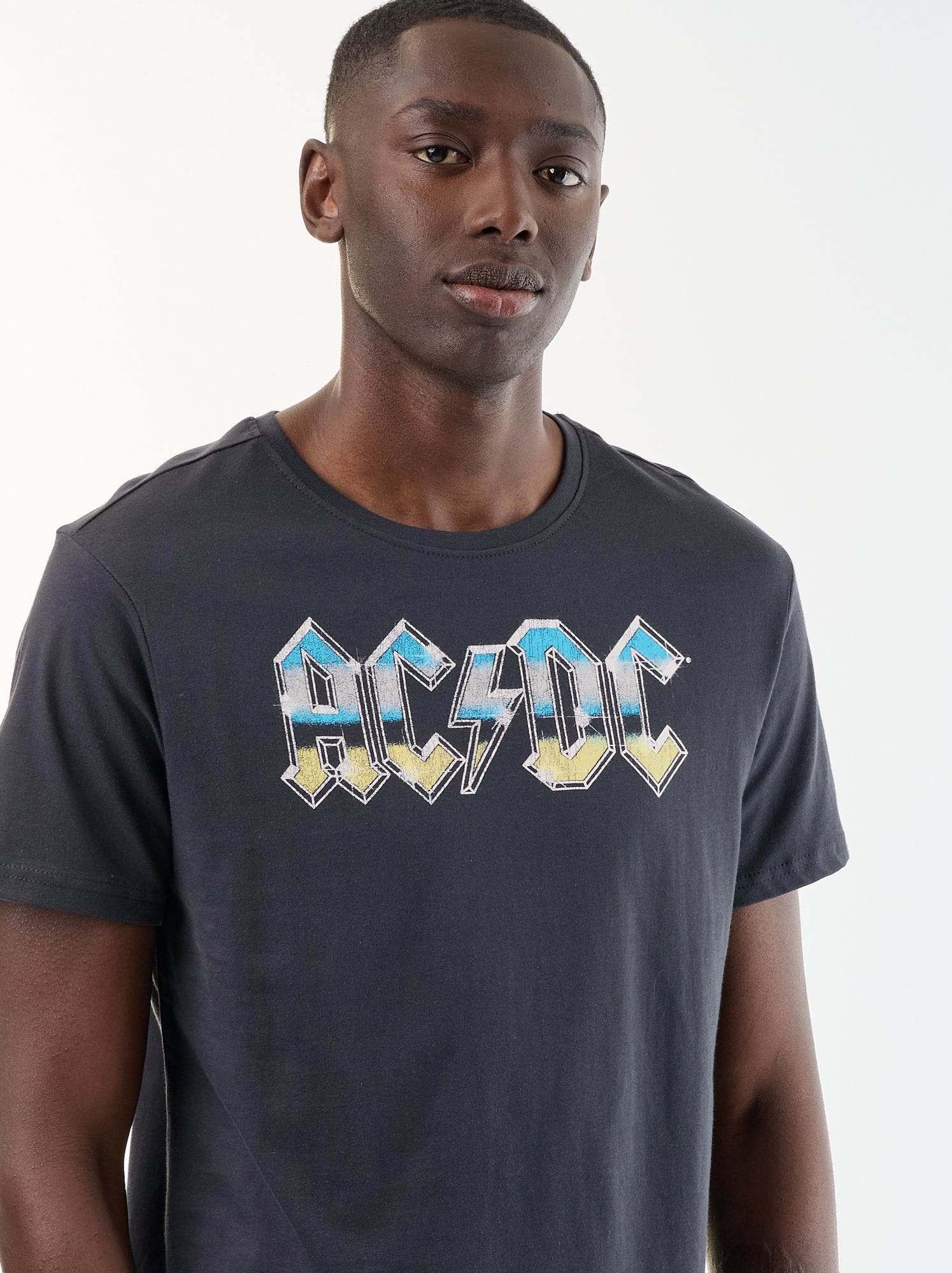 T-shirt à manches courtes 'AC DC' - Noir