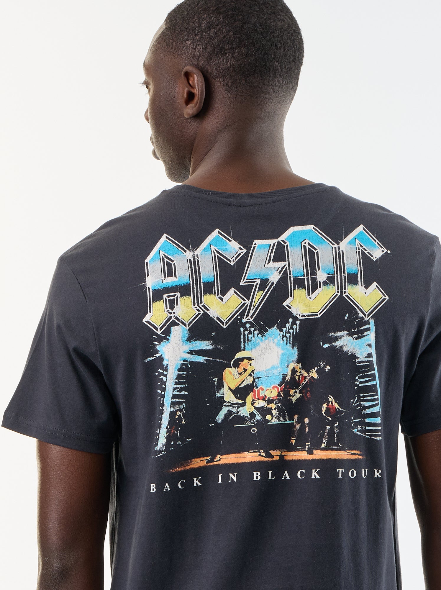 T-shirt à manches courtes 'AC DC' - Noir