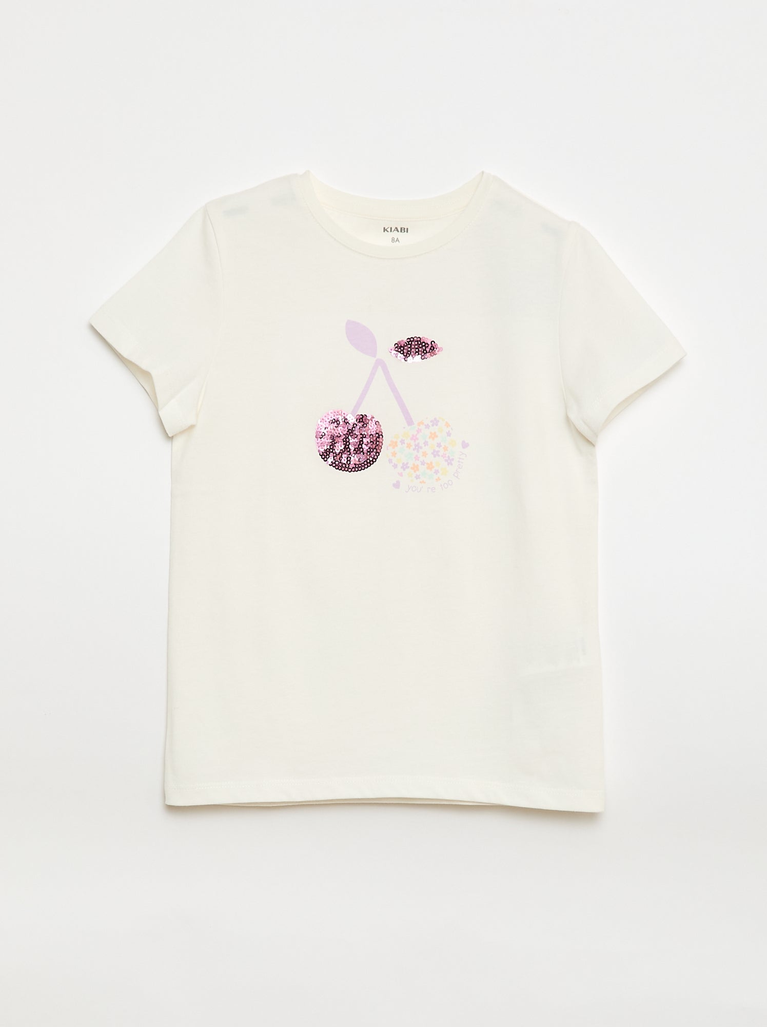 T-shirt à manches courtes avec animation - Blanc (EUP66_2)