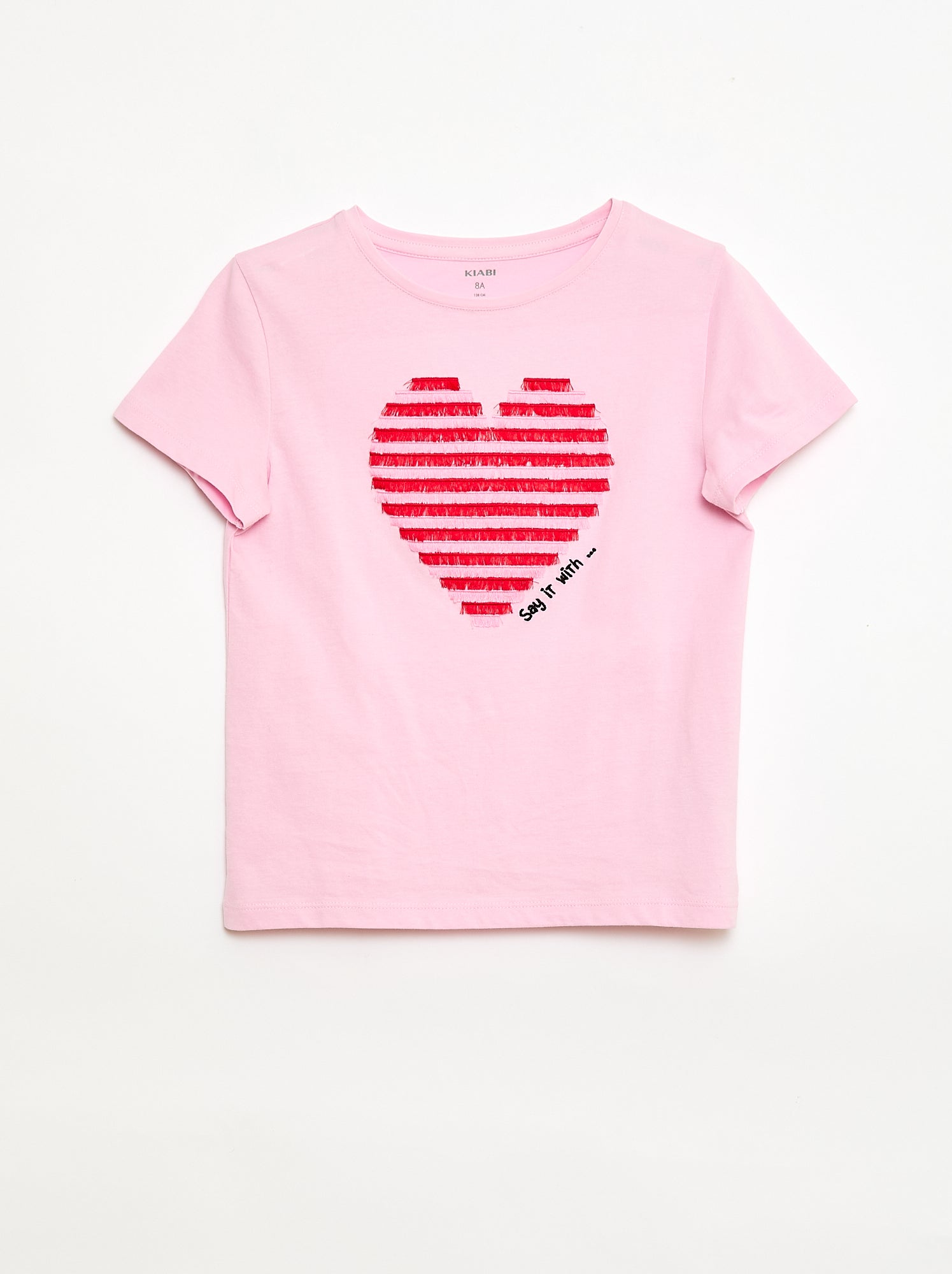 T-shirt à manches courtes avec animation - Rose (EUP66_6)