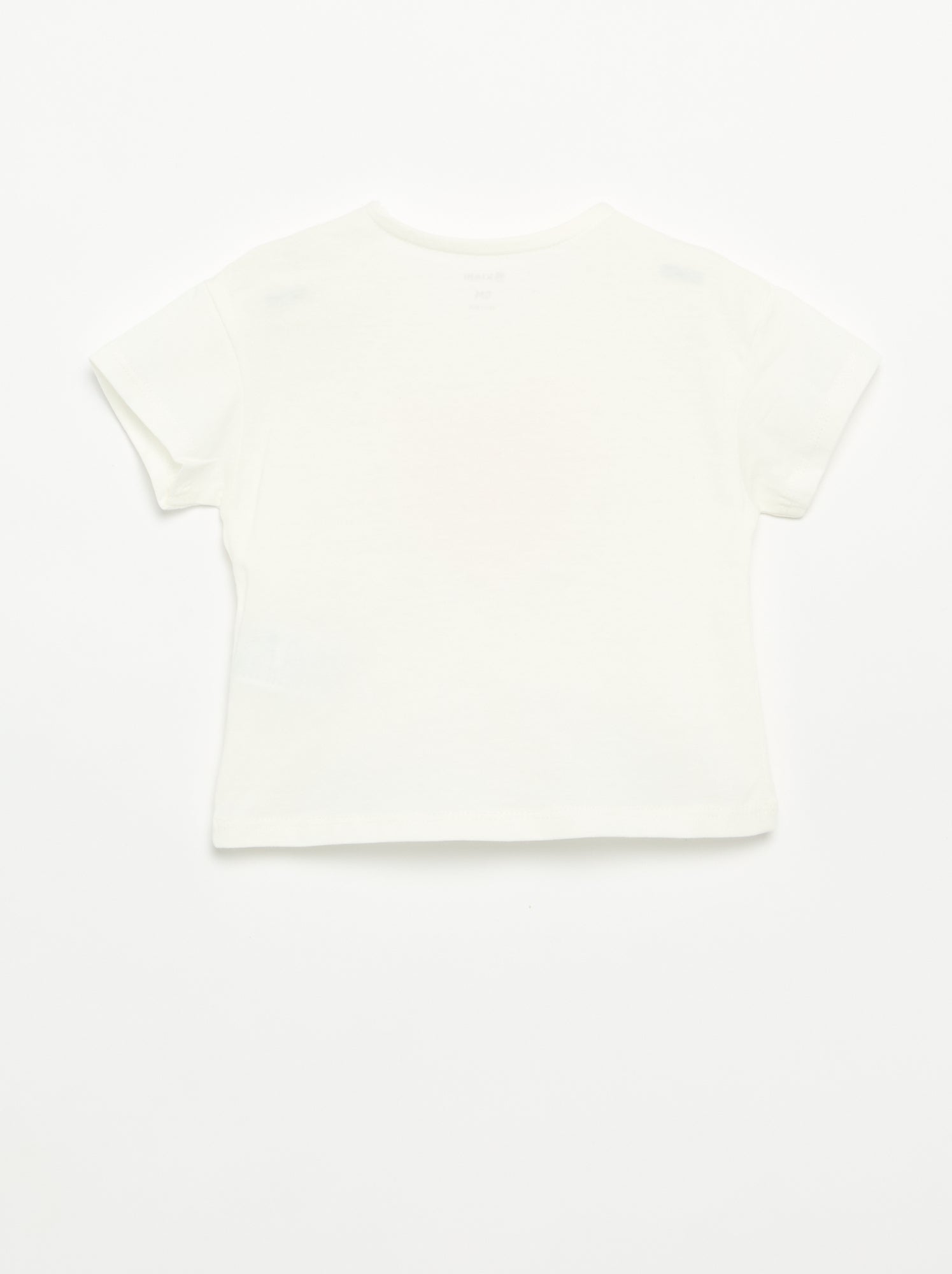 T-shirt à manches courtes avec cœur cousu - Blanc (FXD97_1)