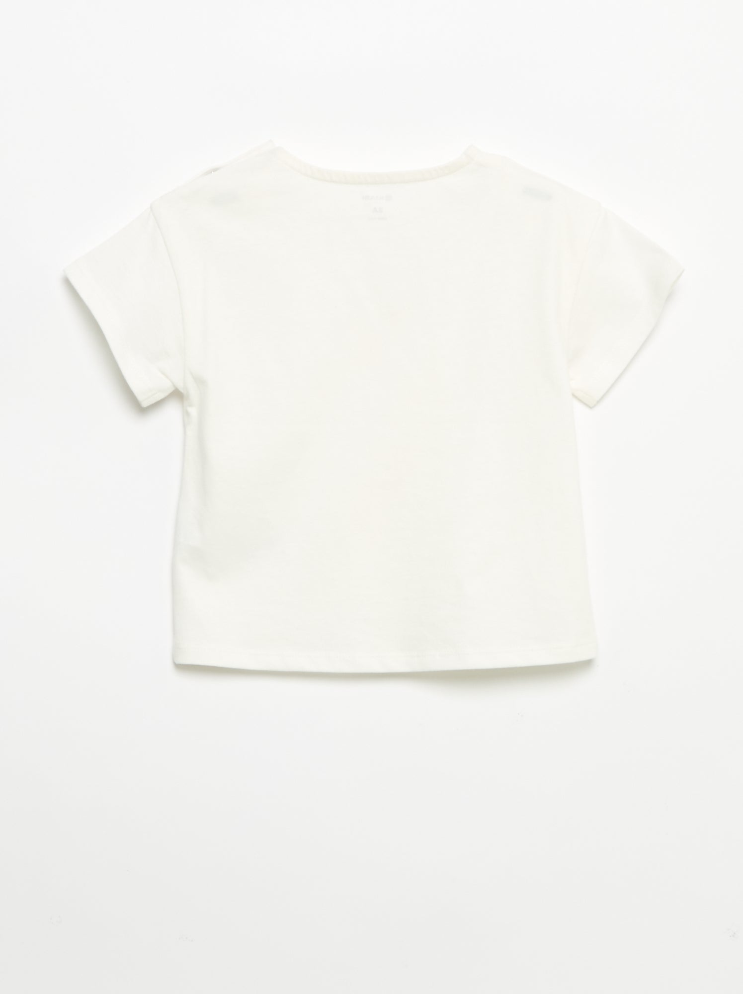 T-shirt à manches courtes avec cœur cousu - Blanc (FXD97_3)
