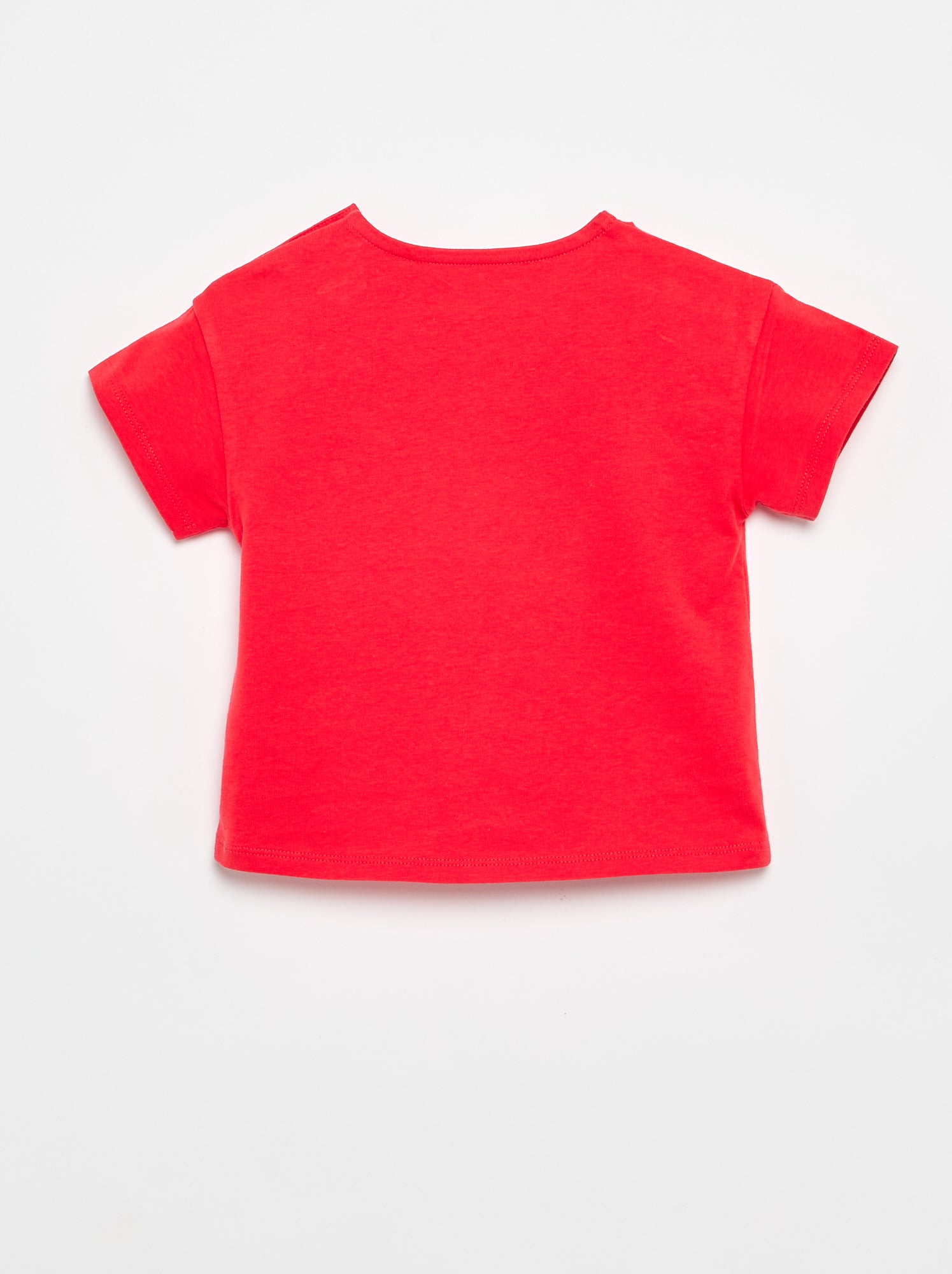 T-shirt à manches courtes avec cœur cousu - Rouge